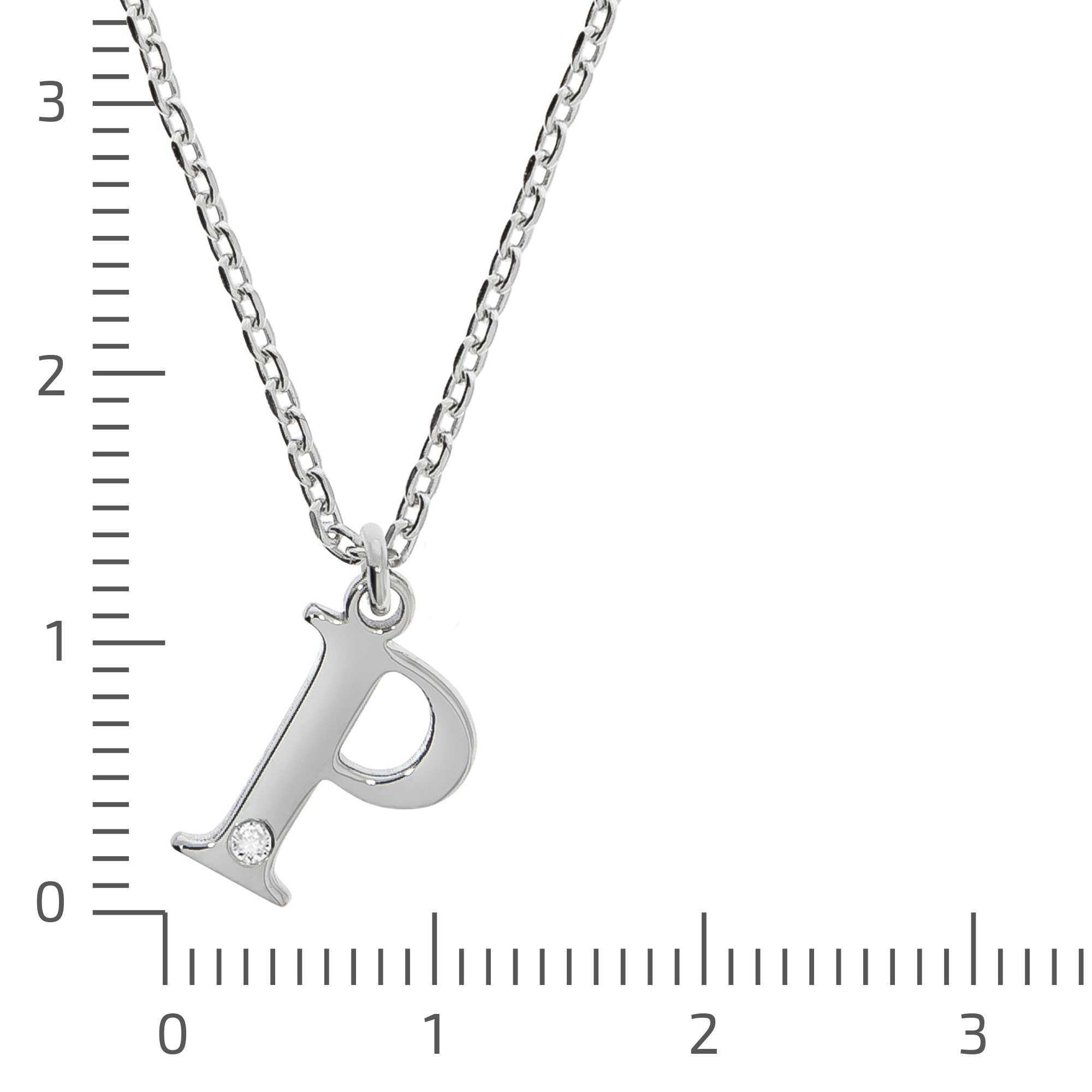 Diamonds by Ellen K. Kette mit Anhänger »Silber 925 mit 1x Diamant 0,008ct. Buchstabe P«