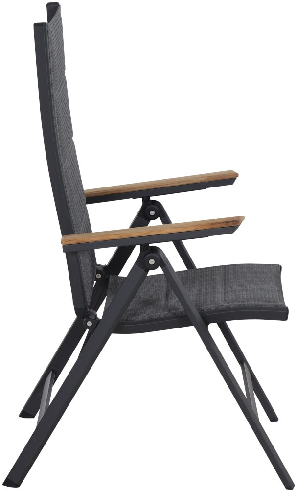 Siena Garden Gartensessel »Tesoro Klappsessel 2er-Set FSC« Set, 2 Stk. tlg. Alu, Textil, Teak FSC 100 %