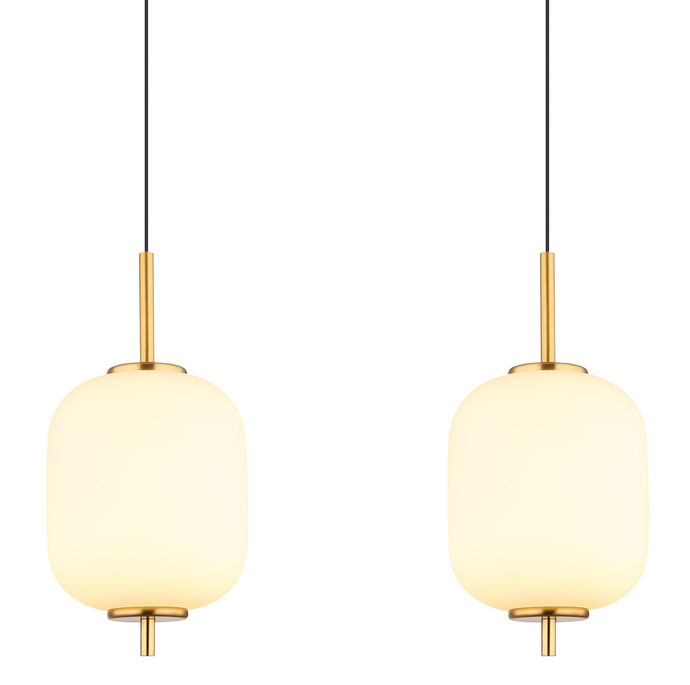 GLOBO LIGHTING LED Pendelleuchte »EWALD«, Leuchtmittel LED-Modul | LED fest integriert, Hängelampe/Hängeleuchte/Glas opal/höhenverstellbar/messingfarben