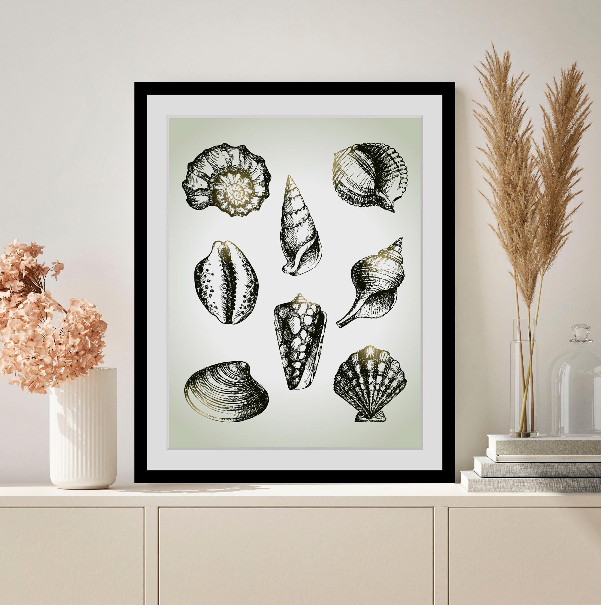 queence Bild »Willy«, Meer-Wassertiere-Kunst-Schwarz-Weiß, (1 St.), HD Prem günstig online kaufen
