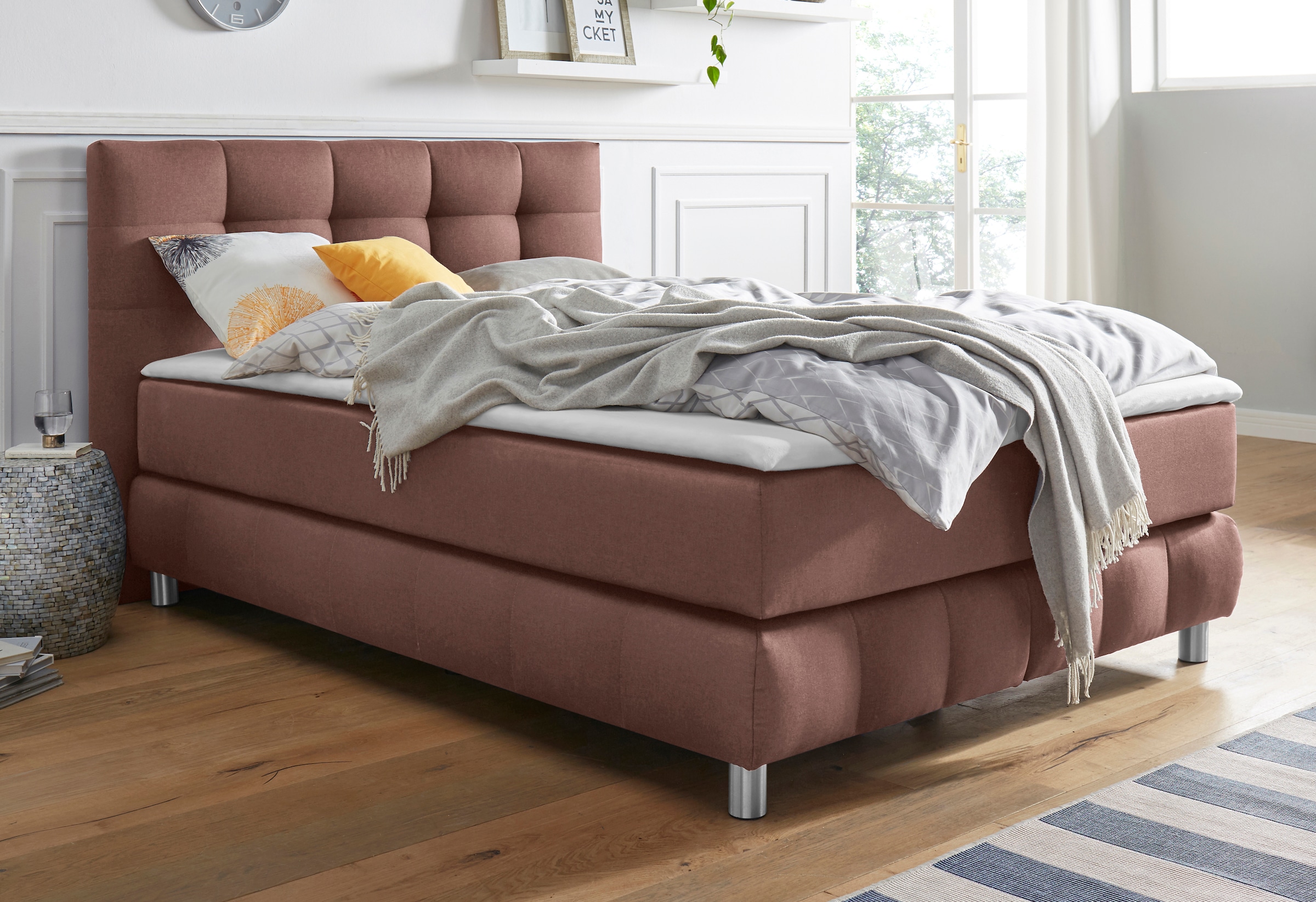 andas Boxspringbett "Salo", incl. Topper, 6 Breiten, 2 Härtegrade, TFK auch günstig online kaufen