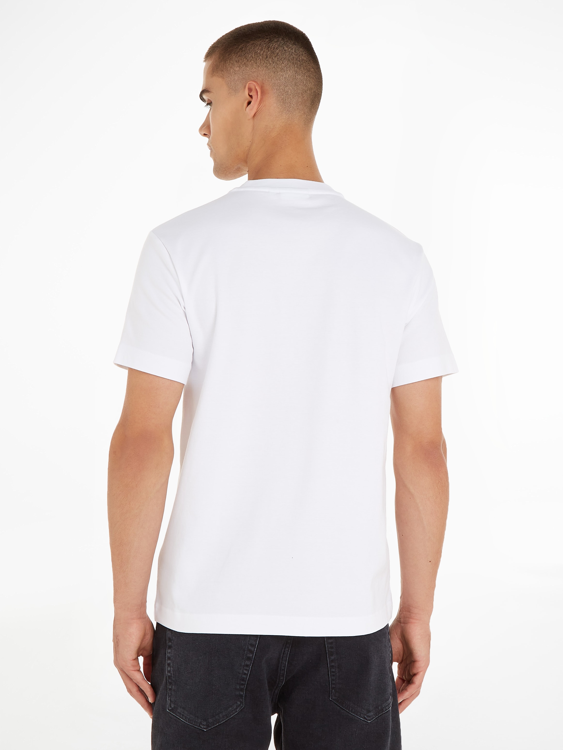 Calvin Klein T-Shirt »Micro Logo«, aus dickem Winterjersey, mit Logoprint