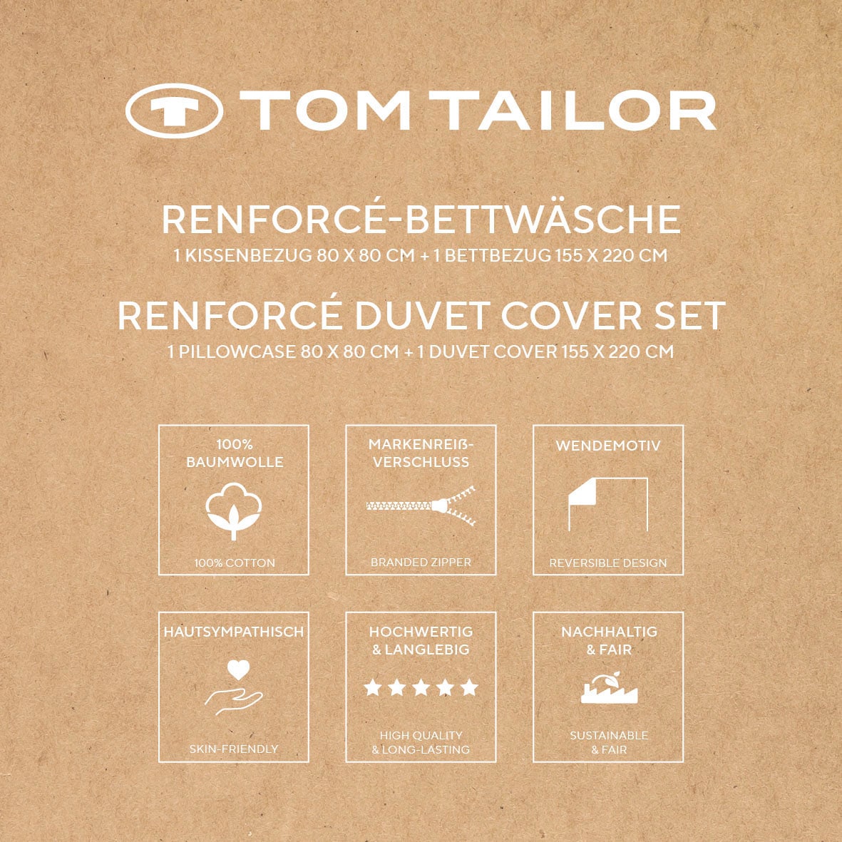 TOM TAILOR HOME Bettwäsche »BOLD STRIPES in Gr. 135x200cm, 155x220cm oder 200x220cm«, new bedroom, mit farbigem Markenreißverschluss