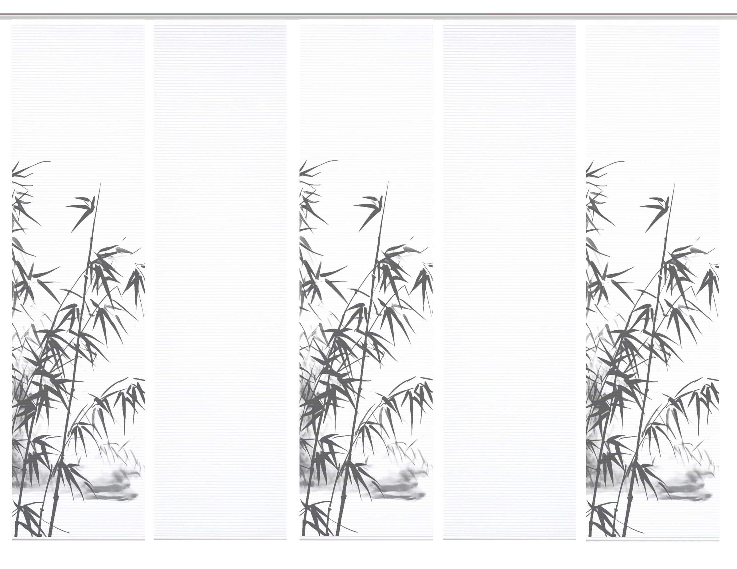 HOME in green Schiebegardine »RUFUS« Paneelwagen 5 Stk. tlg. Bambusoptik, SET, recycelt, Digitaldruck