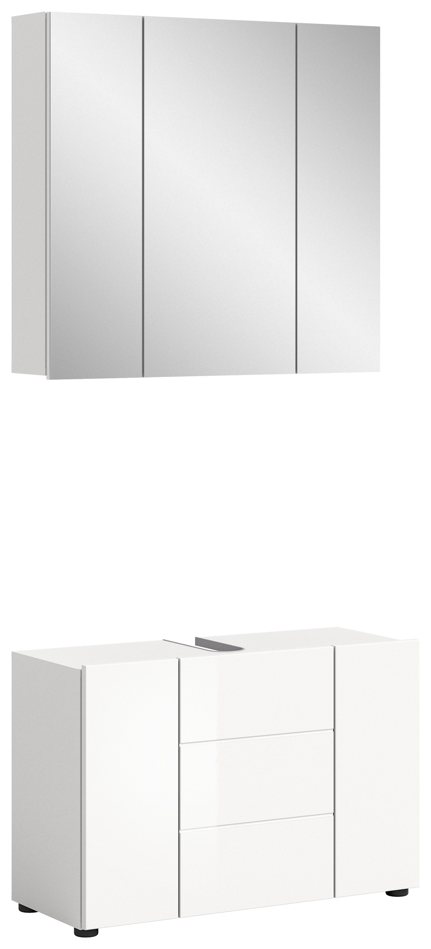 welltime Badmöbel-Set »BIEL, TOPSELLER, 2 teilig, inkl. Beleuchtung, MDF Fr günstig online kaufen