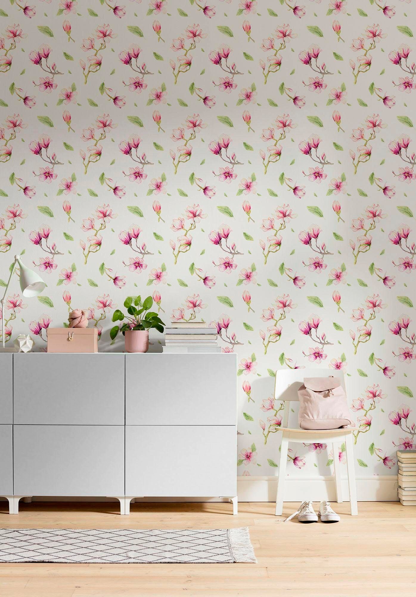 Komar Vliestapete »Magnolia Rappo«, (Breite x Höhe), Vliestapete, 100 cm Bahnbreite