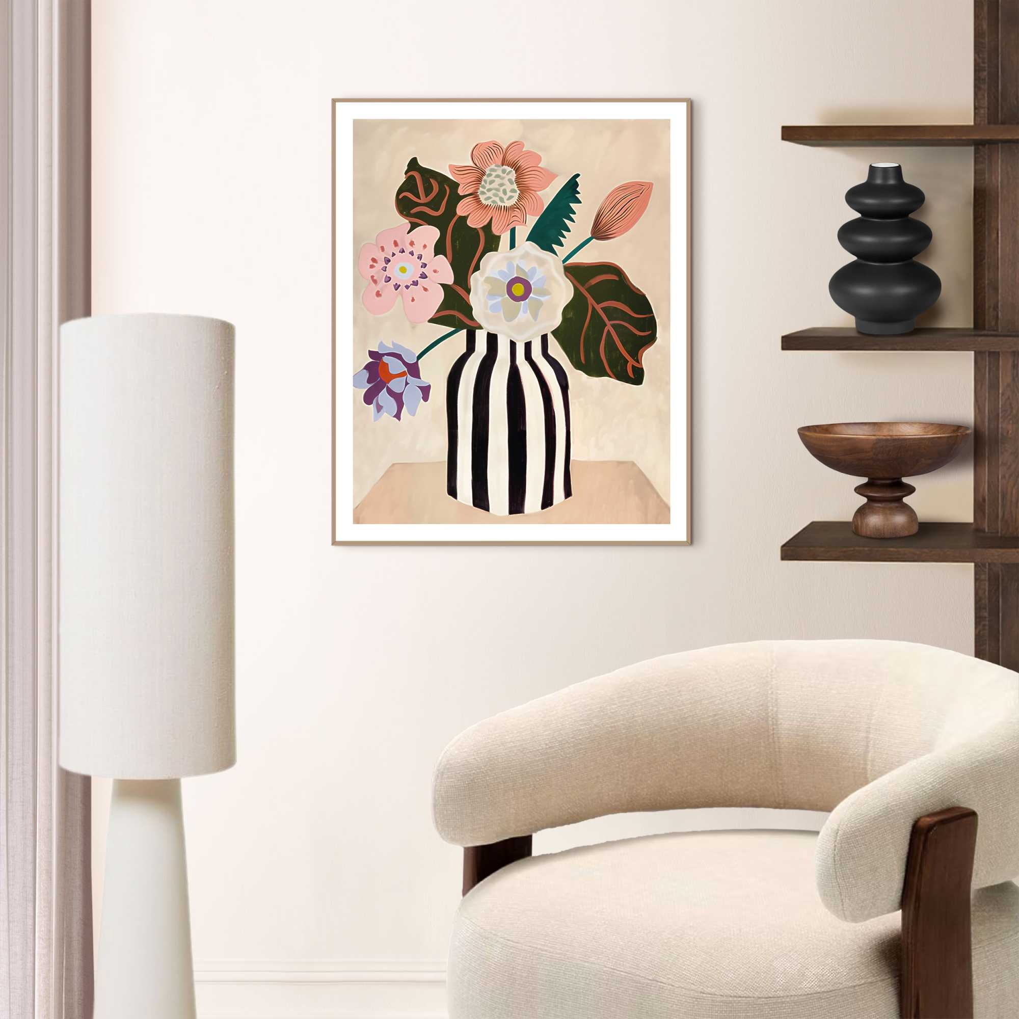 Reinders! Poster »Funky Flowers« Wohnzimmer - Blumen - Vase - Mehrfarbig - MDF - Blumen und Pflanzen
