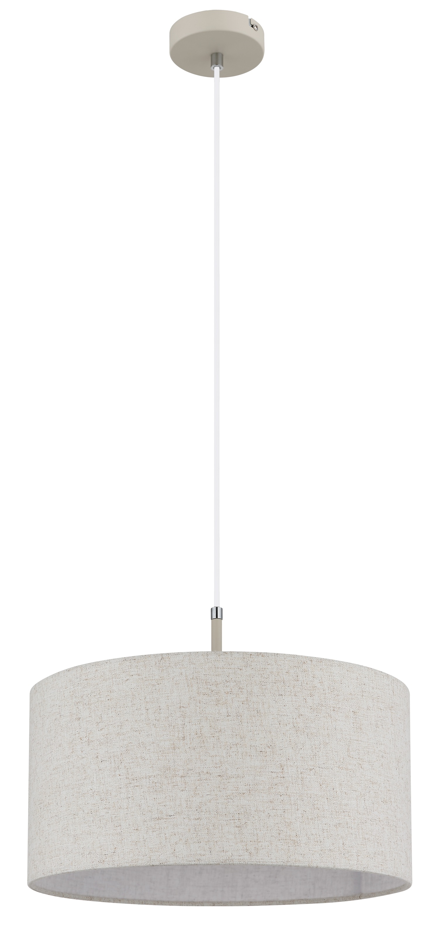 GLOBO LIGHTING Hängeleuchte »DELEON« E27 1 Stk. Hängeleuchte sandfarben matt mit Creme-Textilschirm, kürzbar