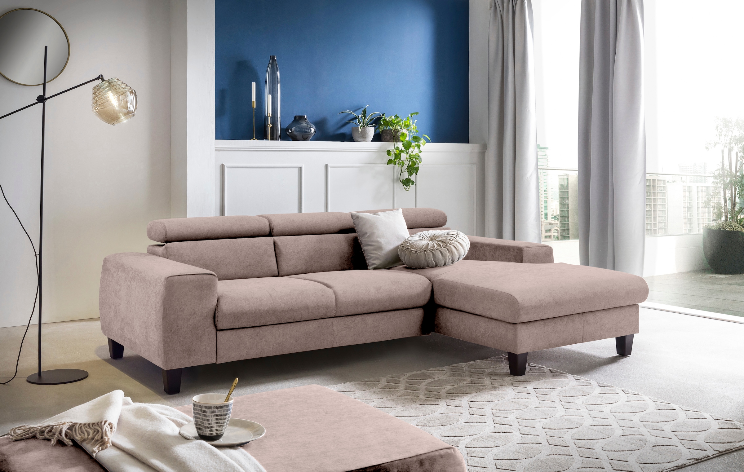 COTTA Ecksofa "Morven L-Form mit Kopfteilverstellung" wahlweise mit Bettfun günstig online kaufen