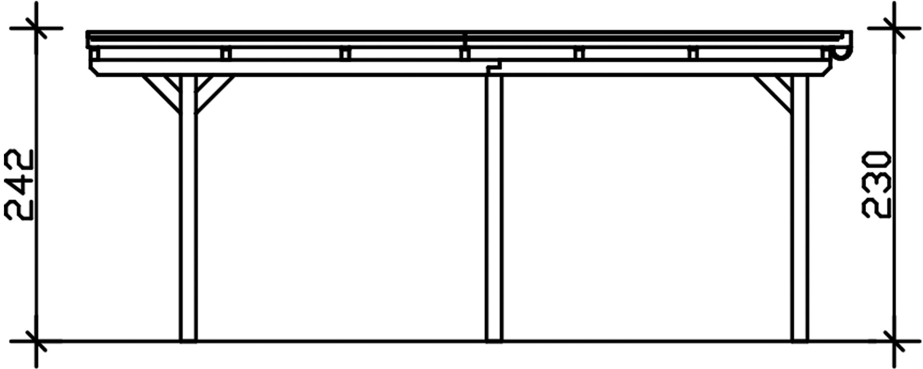 Skanholz Einzelcarport »Emsland«, Holz, 341 cm, Anthrazit