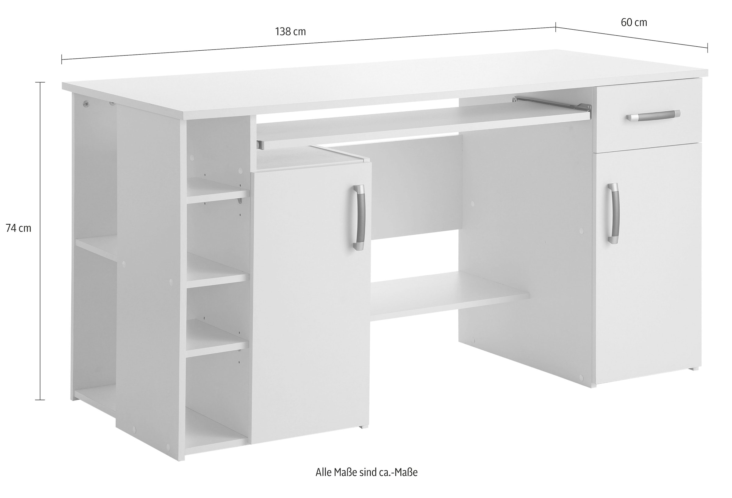 VOGL Möbelfabrik Schreibtisch »Tim«, mit 5 Fächern und Tastaturauszug, Made  in Germany online bestellen