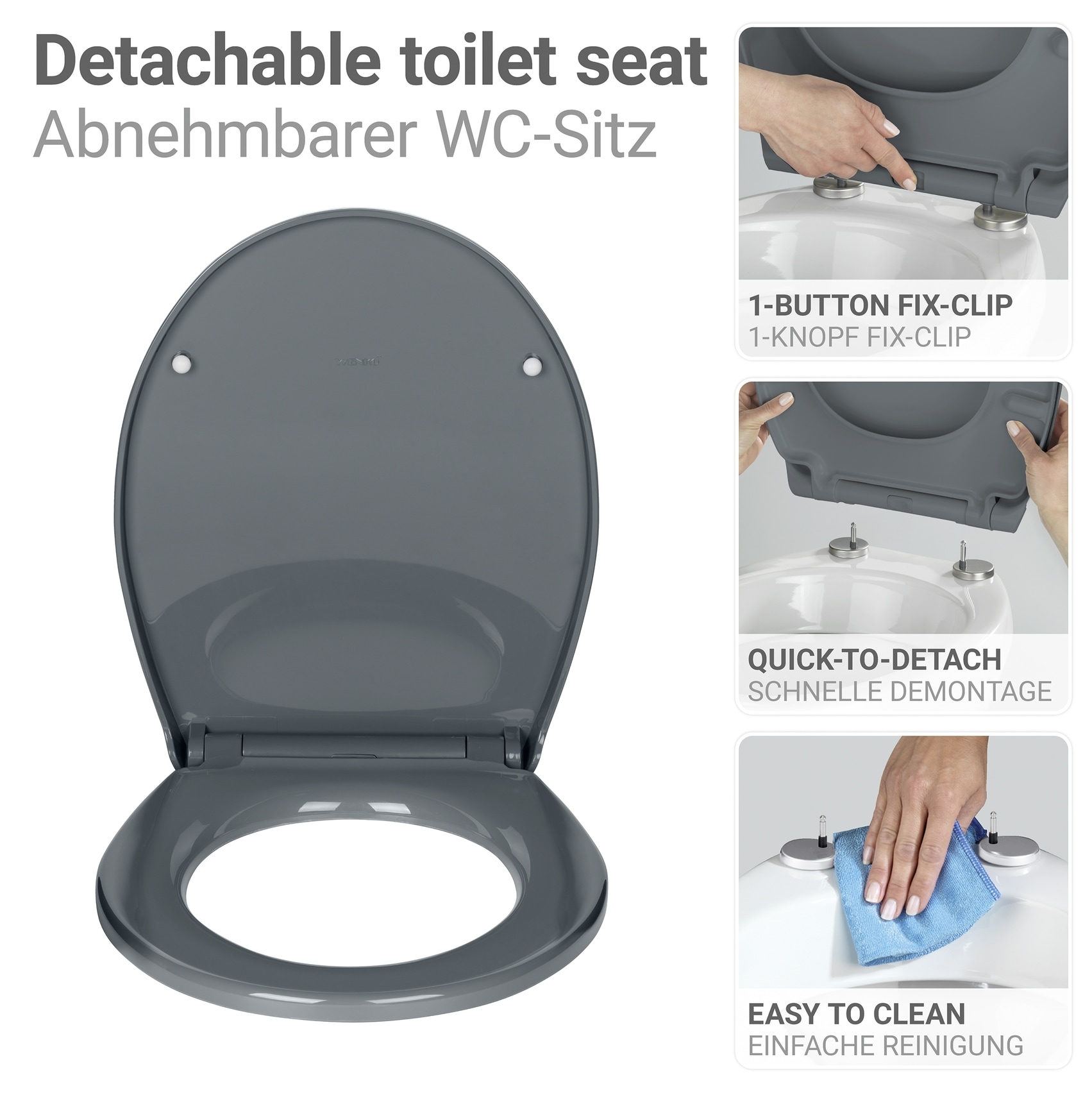 WENKO WC-Sitz »Ostuni« bruchstabiler Toilettensitz, belastbar bis 300 kg, mit Absenkautomatik