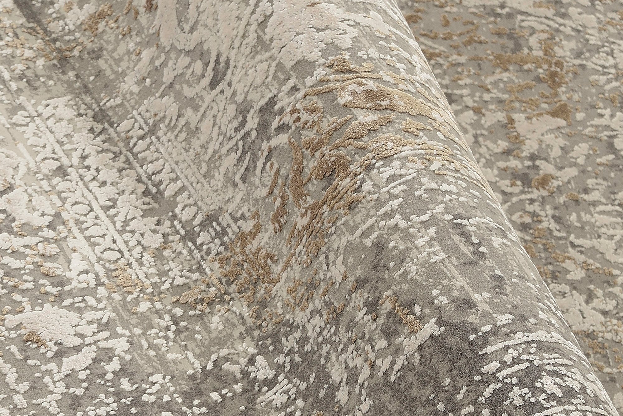 OCI DIE TEPPICHMARKE Teppich »BESTSELLER CAVA«, rechteckig, 8 mm Höhe, Glanz Viskose, mit Fransen, Hoch Tief Struktur, Vintage, Wohnzimmer