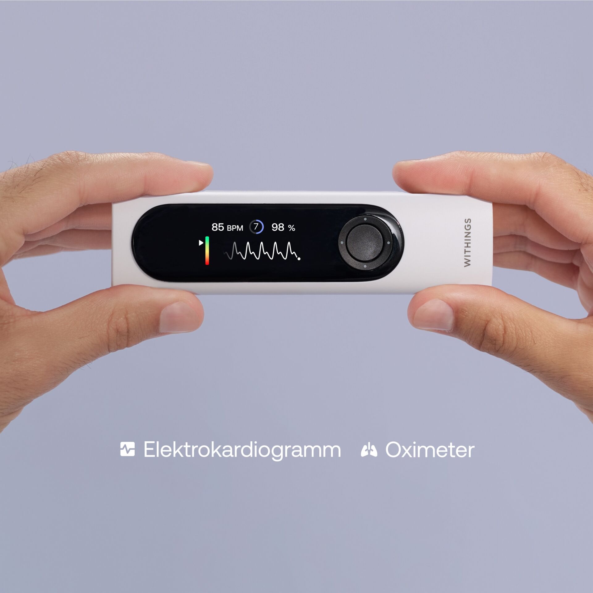Withings Fieberthermometer »»BeamO 4-in-1« Gesundheits-MultiScan mit EKG-Aufzeichnung«, Herz- & Lungenauskultation, Sauerstoffsättiungs- & Temperaturmessung