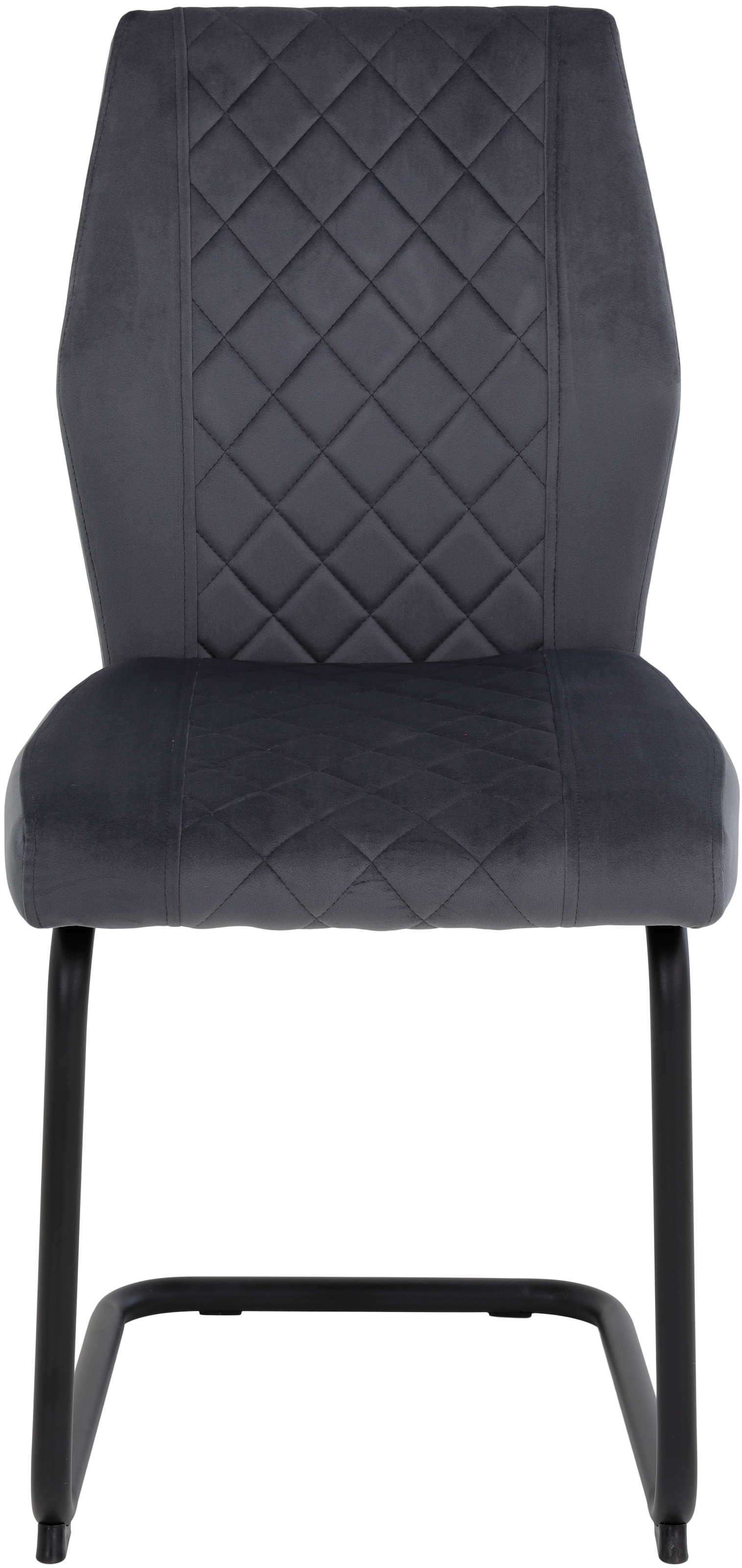 HELA Freischwinger »Freischwinger DALLAS 140kg belastbar, mit Rautensteppung«, (Set), 2 St., Samtvelours VELVET, Esszimmerstuhl, Rücken und Sitz ergonomisch gepolstert