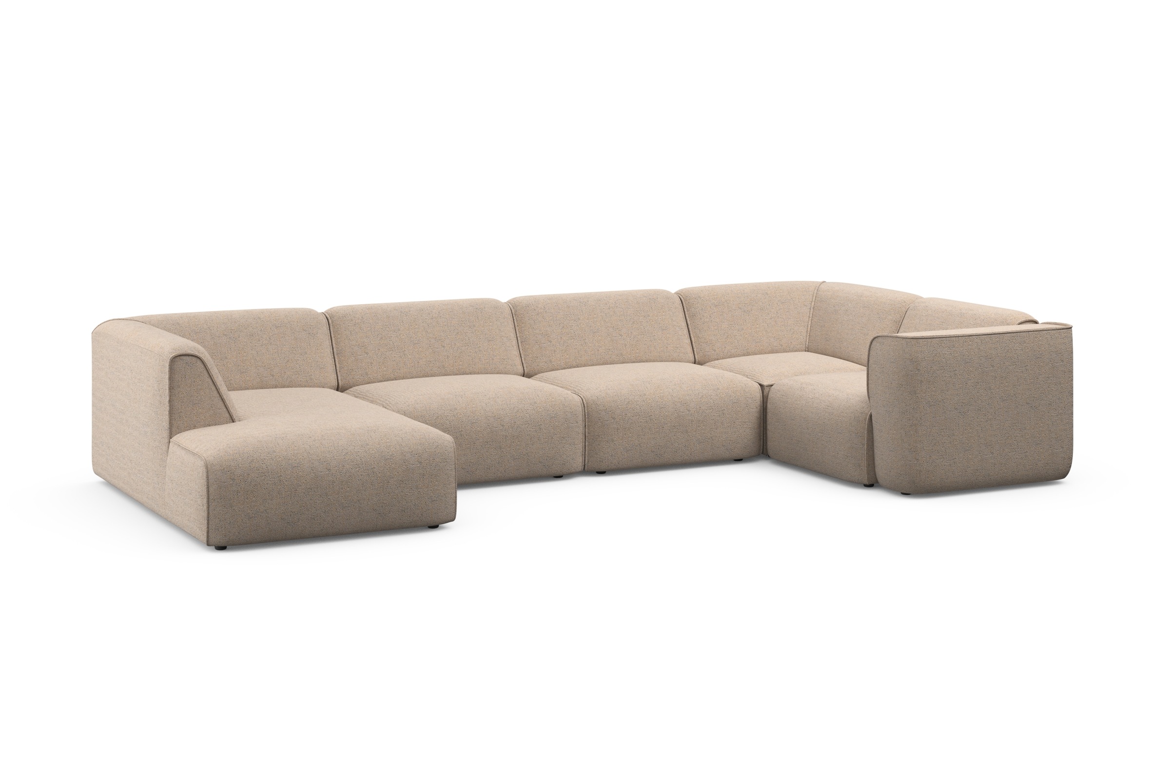 RAUM.ID Wohnlandschaft »Merid U-Form, jederzeit durch Module erweiterbar, B/T/H: 367/206/70 cm«, als Modul oder separat verwendbar, für individuelle Zusammenstellung