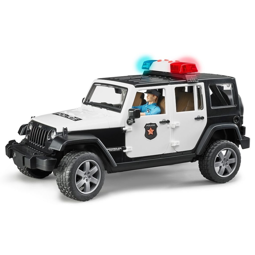 Bruder® Spielzeug-Polizei »Jeep Wrangler Polizeifahrzeug und Polizist«, (Set, 2 tlg.), mit Sound, Made in Germany