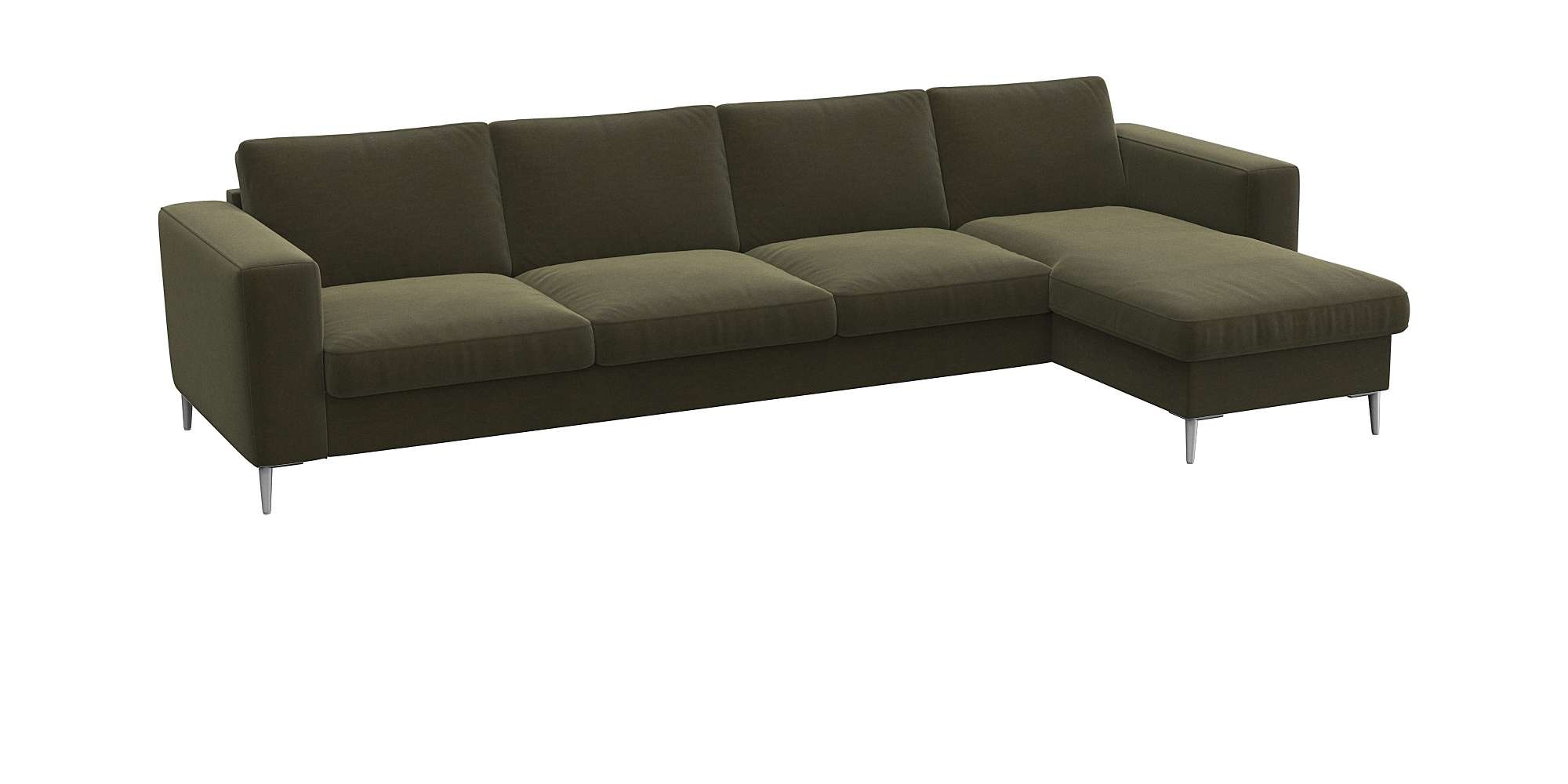 FLEXLUX Ecksofa »Fiore, super Sitzkomfort durch Kaltschaum im Sitz, L-Form«, breite Armlehnen, Füße Alu