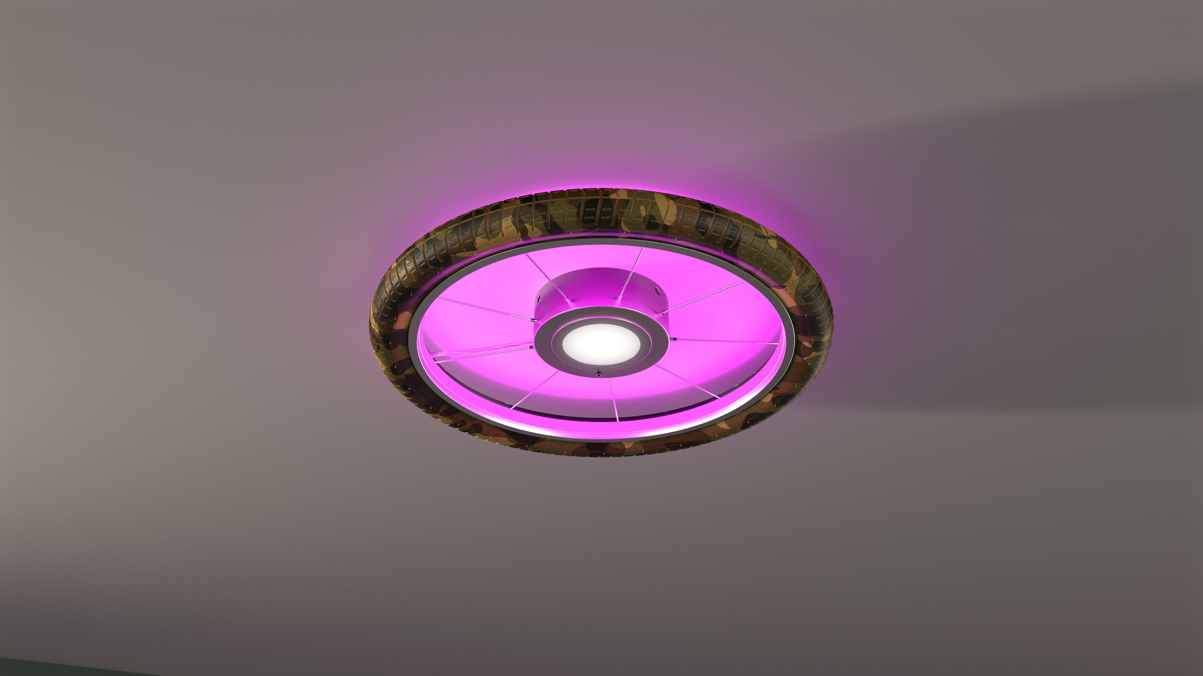 my home Deckenleuchte »Bela«, Leuchtmittel LED-Modul | LED wechselbar, RGB Funkfernbedienung, Reifenleuchte, Wheel