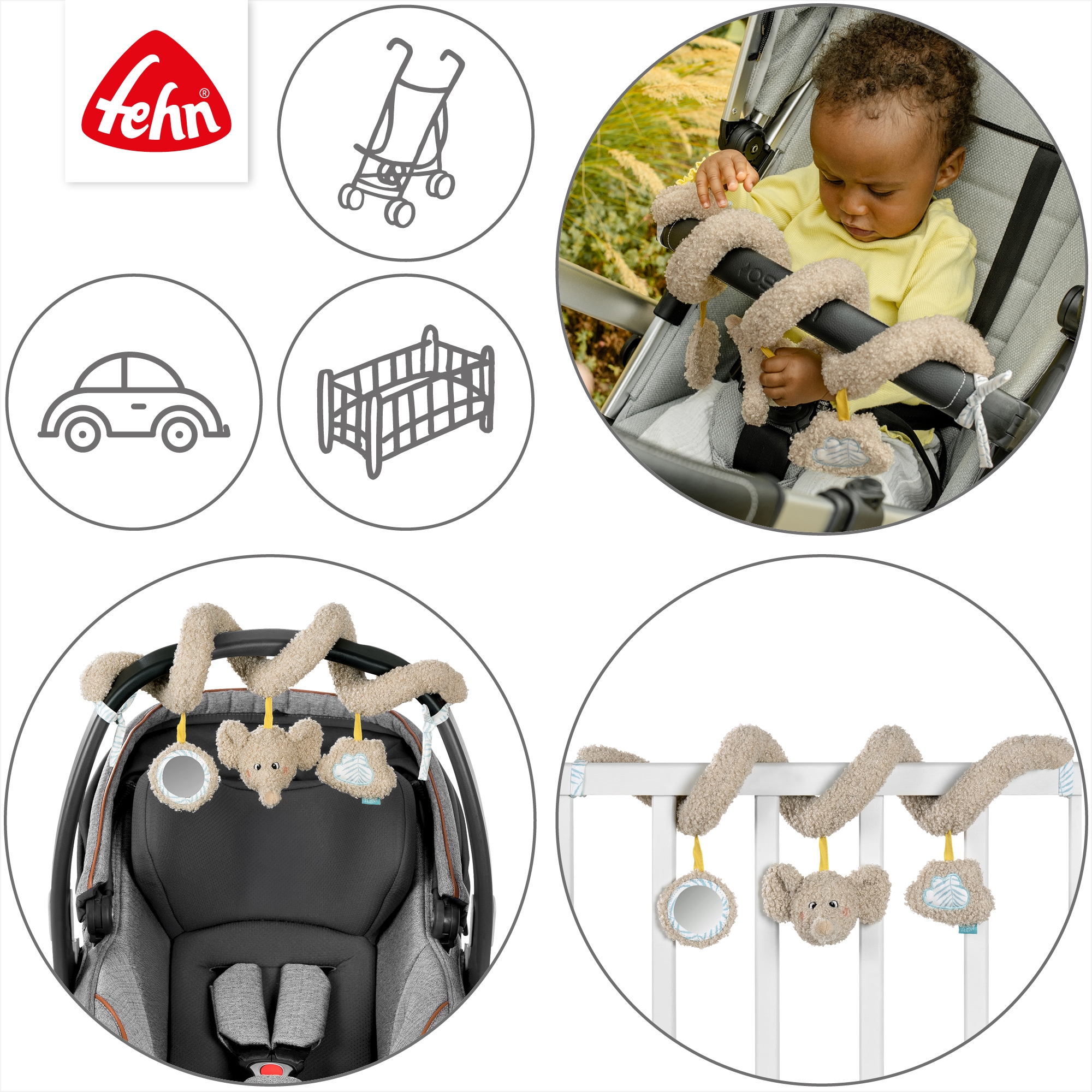 Fehn Greifspielzeug »FredErik, Activity-Spirale Elefant«