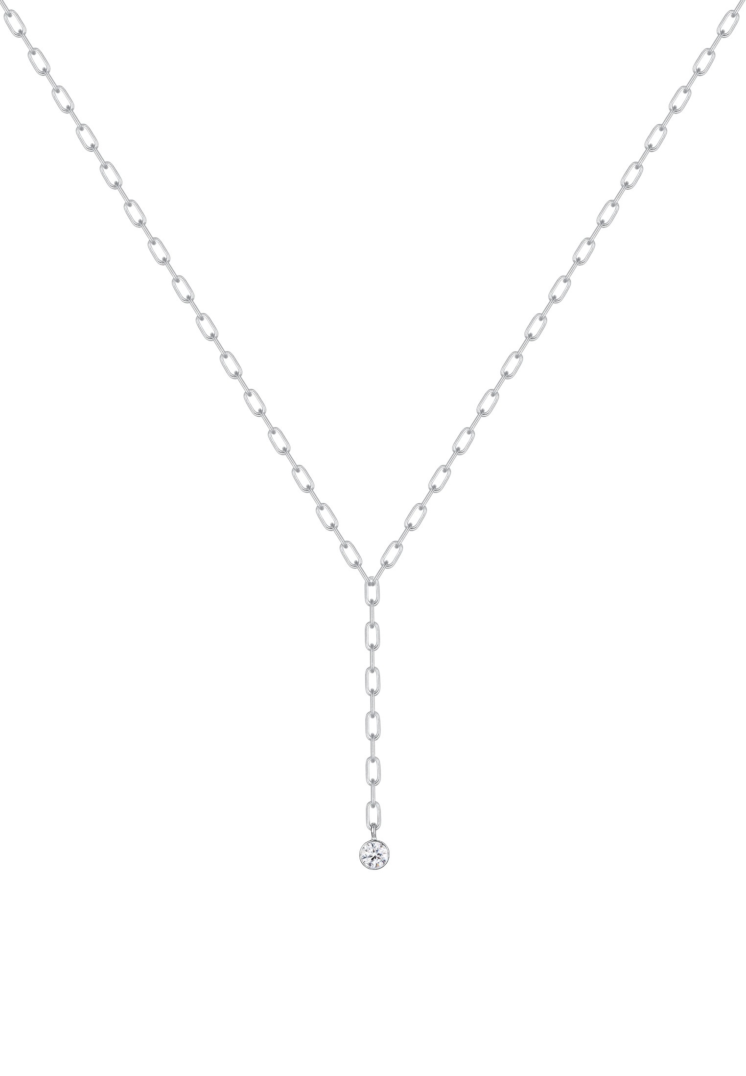Elli Premium Collierkettchen »Y-Kette Geo Trend Kristalle 925 Silber«
