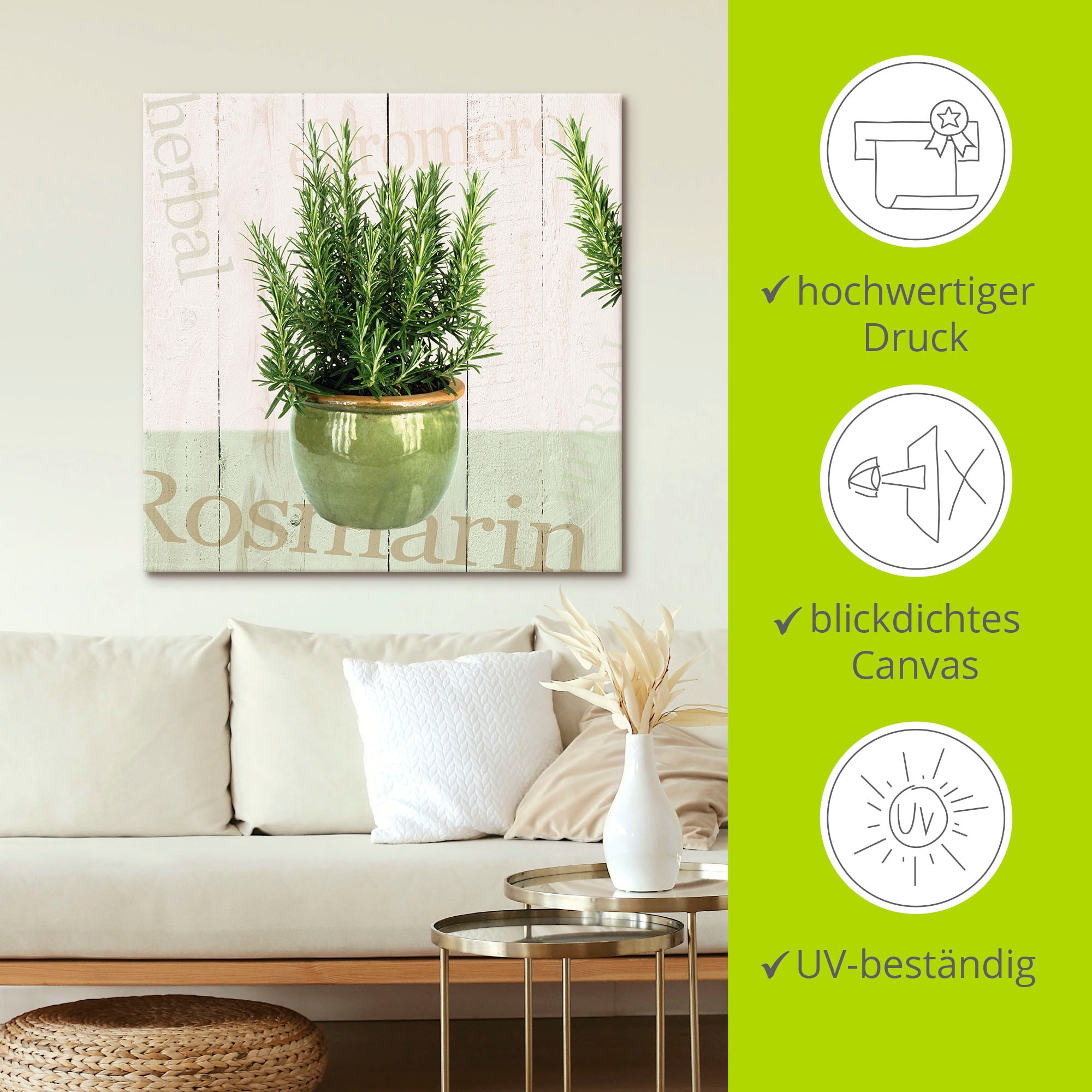 Artland Wandbild »Rosmarin«, Pflanzen, (1 St.), als Alubild, Outdoorbild, Leinwandbild, Poster in verschied. Größen