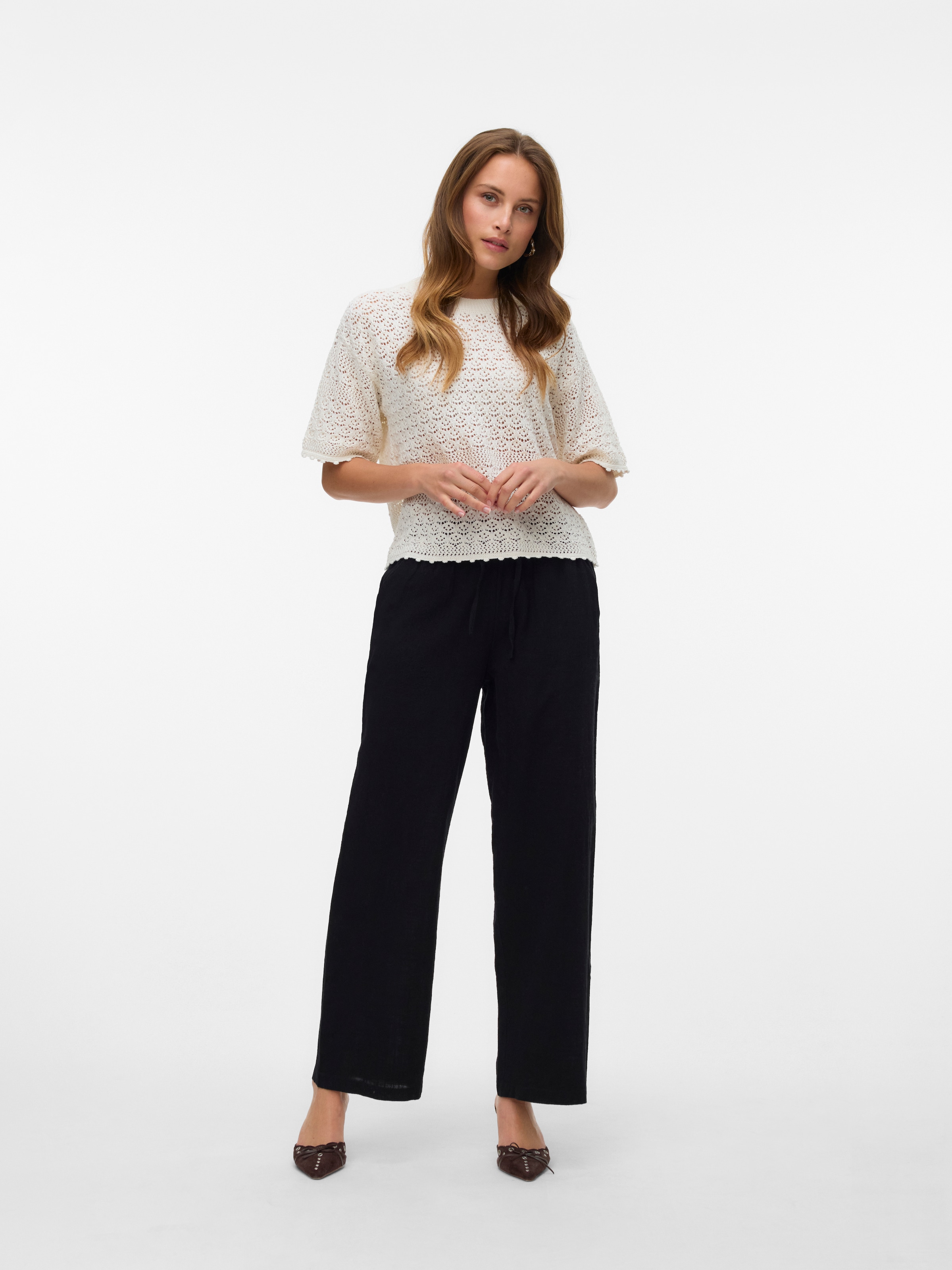 Vero Moda Schlupfhose »VMCAIA MW WIDE PANT WVN NOOS«  Baumwollmischung, oversize, mit Leinen