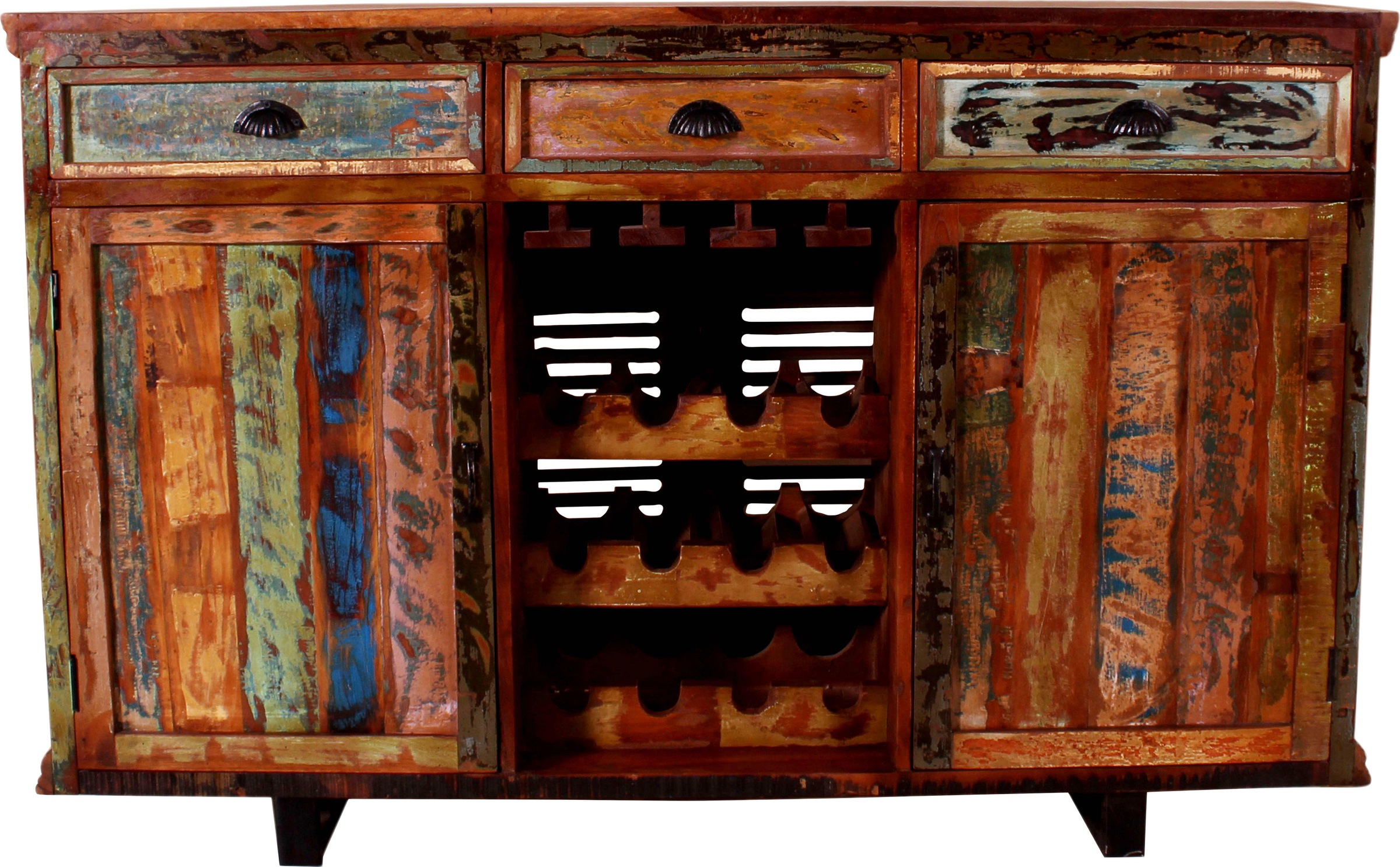 SIT Bartisch mit origineller LKW Optik bunt + schwarz + bunt