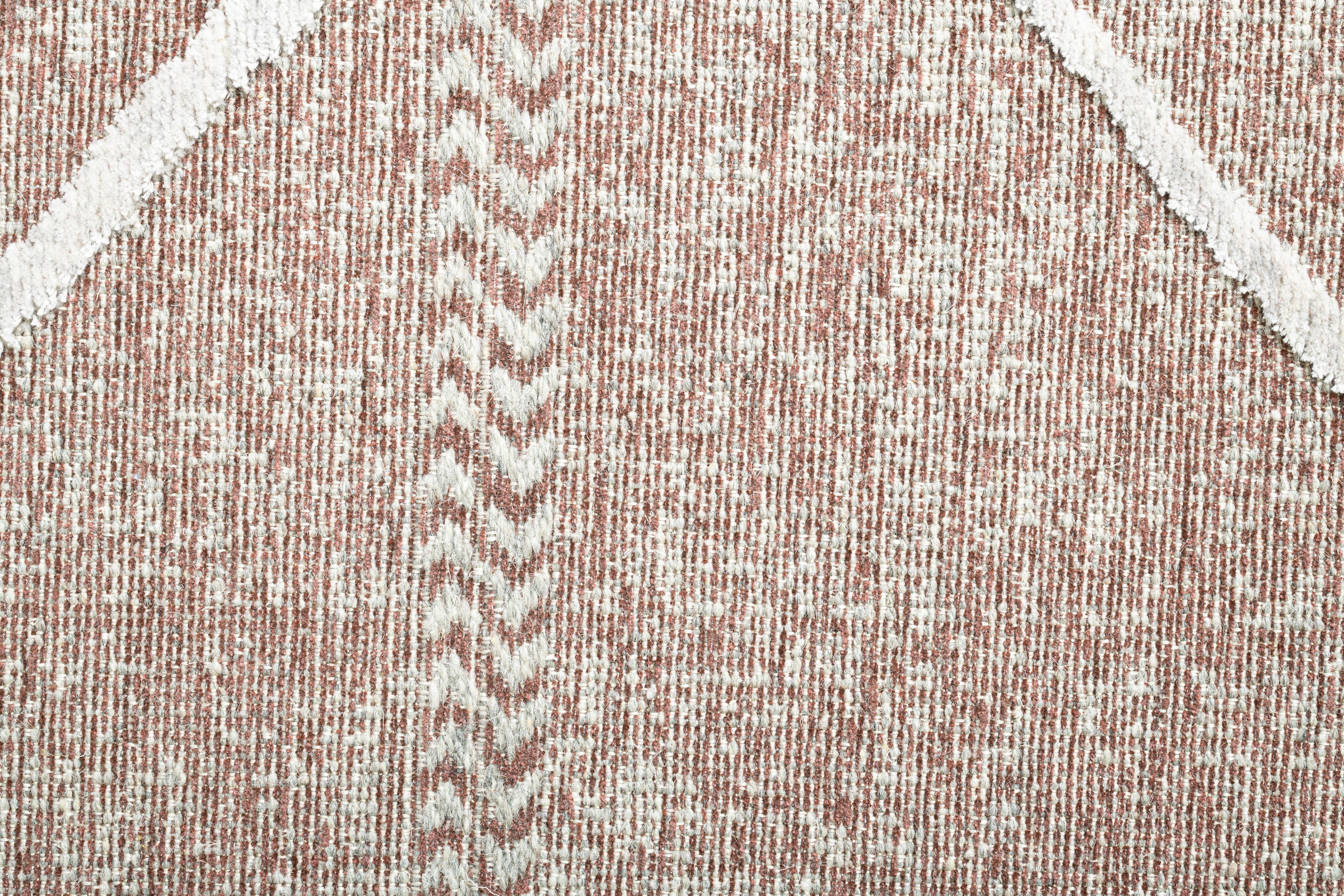 Sansibar Teppich »Braderup«, rechteckig, 2 mm Höhe, Flachgewebe, modernes Scandi Design, Motiv Rauten, mit Fransen