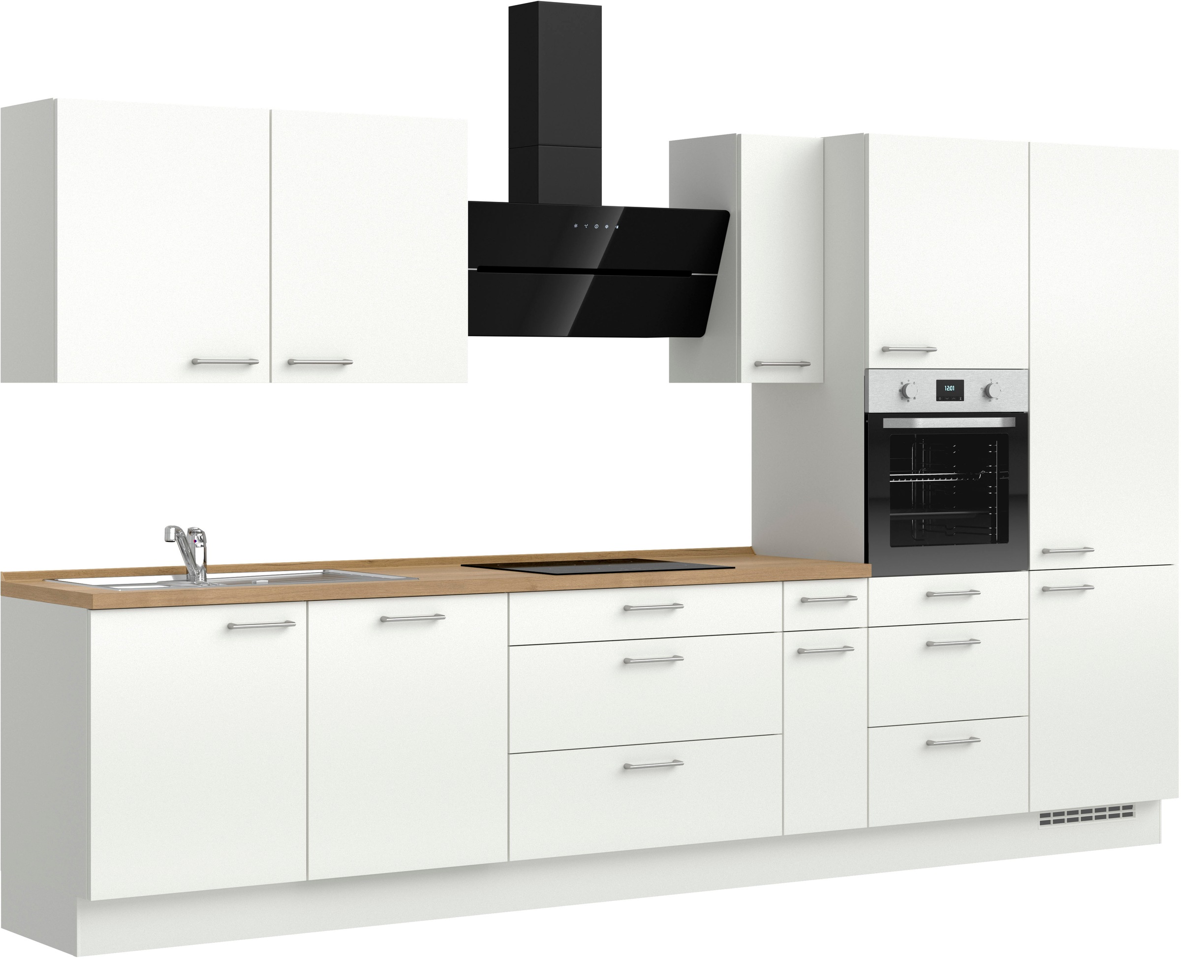 nobilia® Küchenzeile »"Laser II"«, vormontiert, Ausrichtung wählbar, Breite 360 cm, wahlw. mit E-Geräten