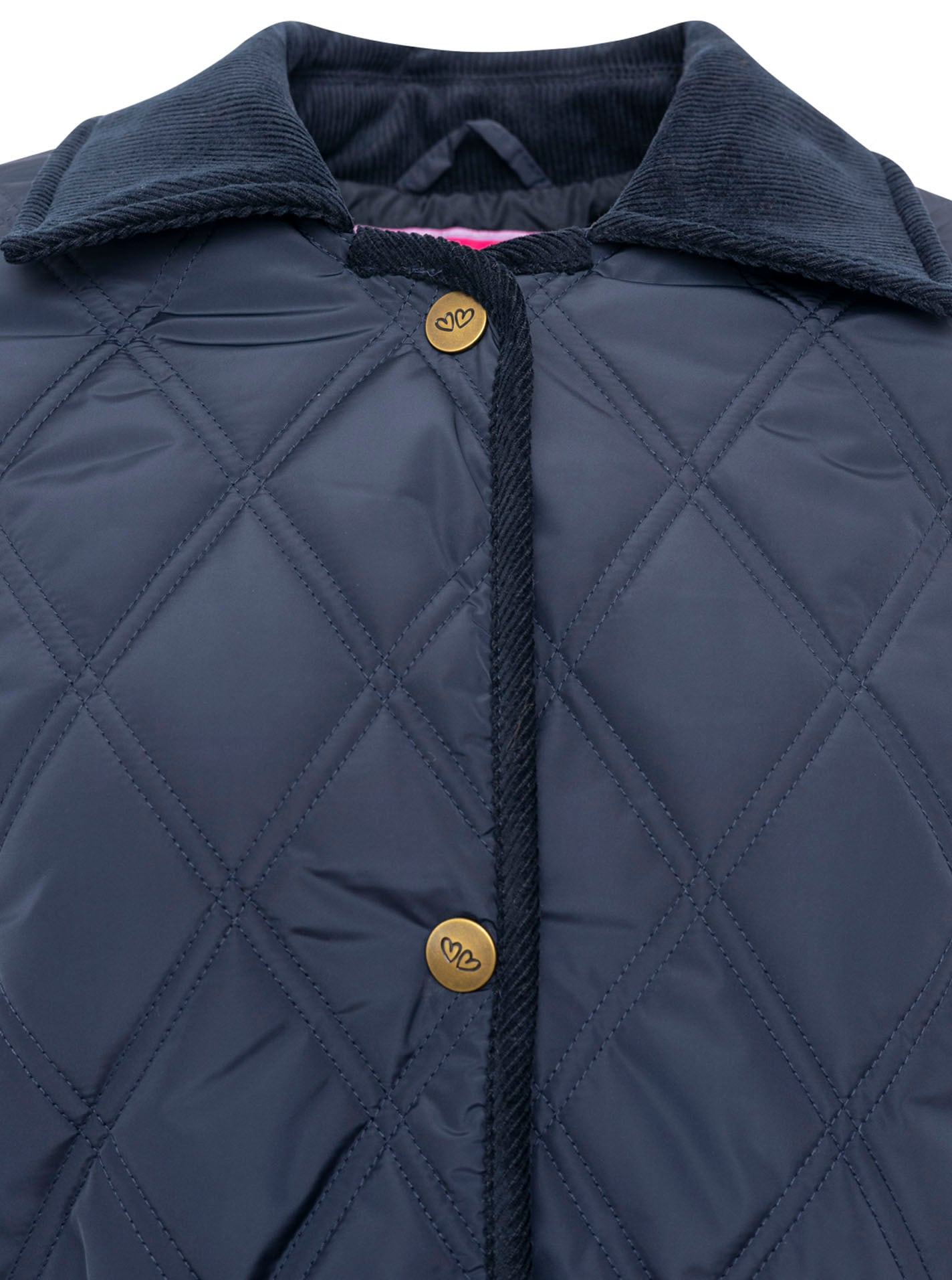 Zwillingsherz Steppjacke »"Classic"« ohne Kapuze Kordkragen, Knopfleiste und Taschen