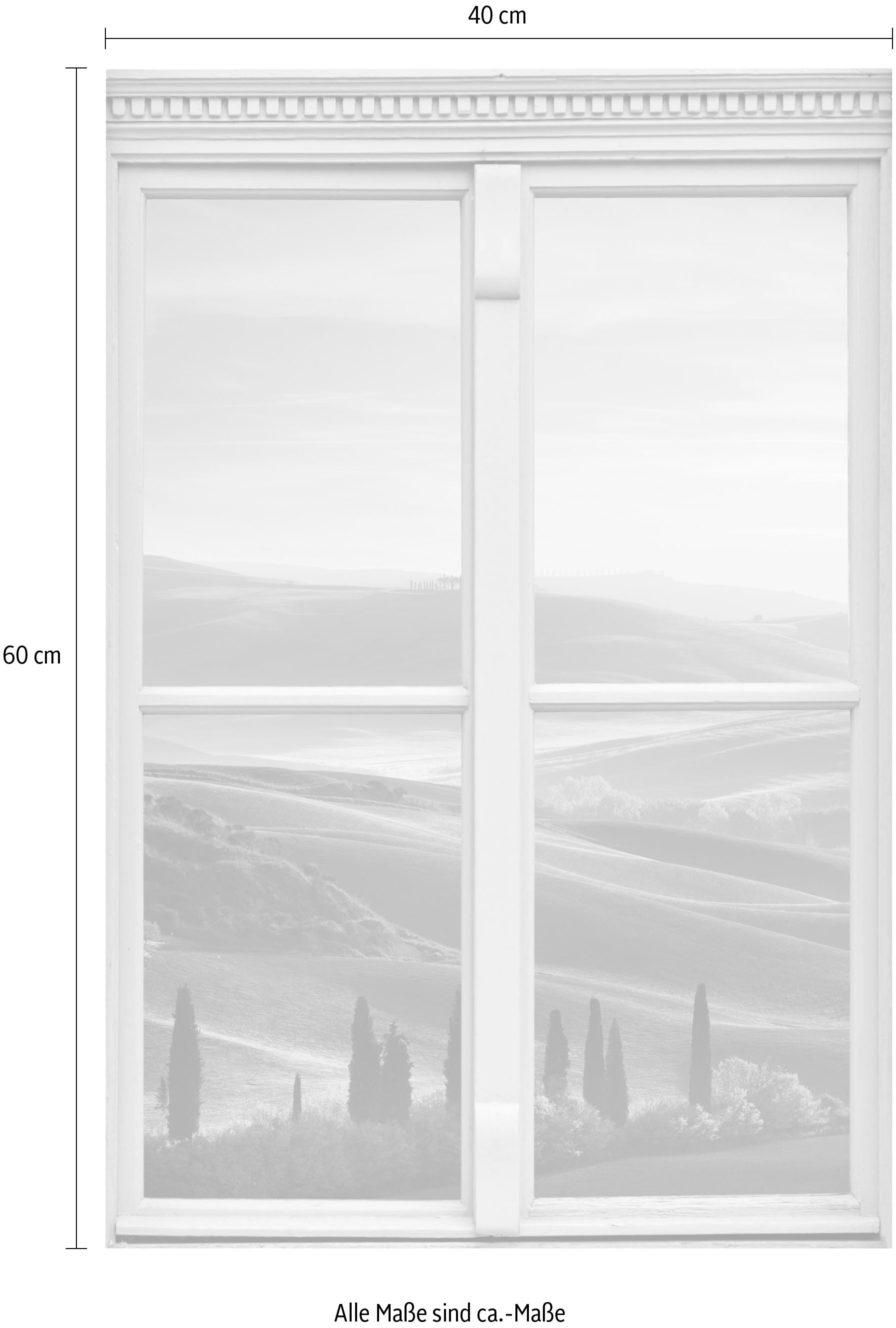queence Wandsticker »Hügel«, Wandsticker, Wandbild, selbstklebend, 3D, Fenster