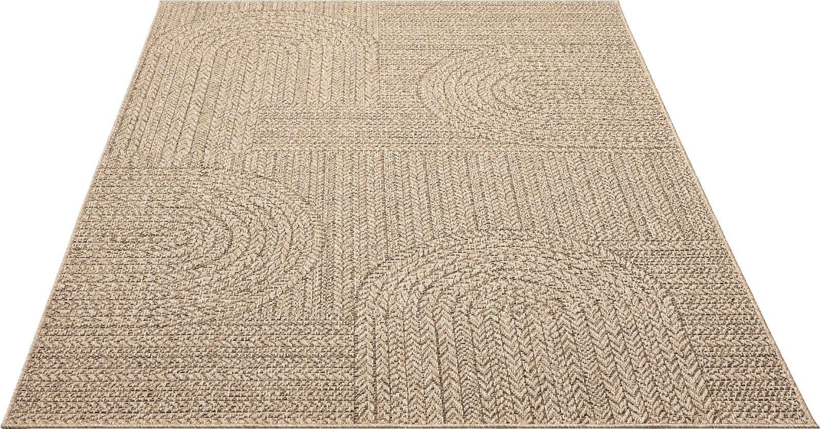 the carpet Teppich »Kansas«, rechteckig, 1 mm Höhe, moderner robuster In und Outdoor Teppich Jute Look