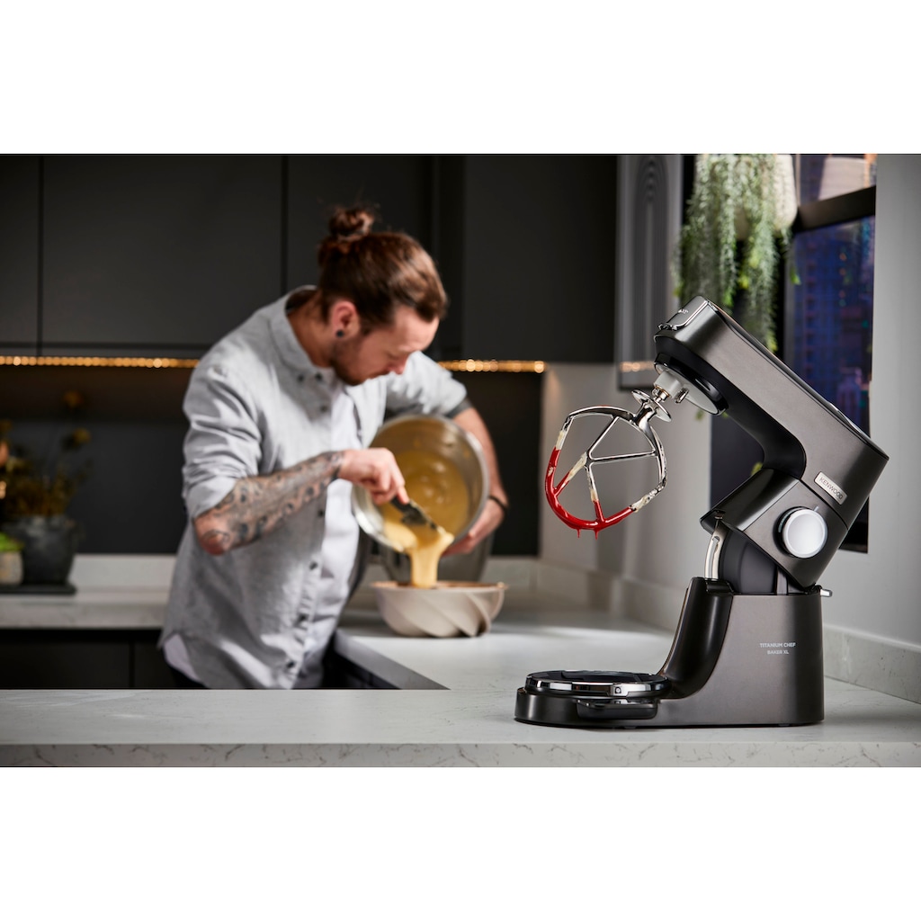KENWOOD Küchenmaschine »Titanium Chef Baker XL KVL85.004BK«, 1200 W, 7 l Schüssel, Waage, mit Zubehör + Gratis: Mixaufsatz+Schnitzelwerk Wert: UVP 319,-