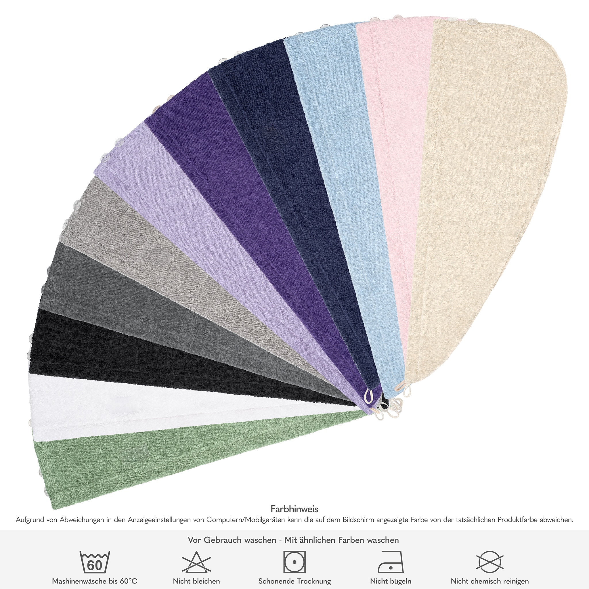 HAMMETEX Turban-Handtuch »2er Set Haarturban Damen, 100% Baumwolle, Flauschig & Schnelltrocknend« Uni-Farben, weich