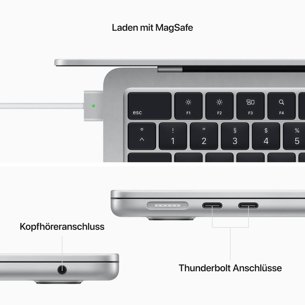 Apple Notebook »MacBook Air«, 34,46 cm, / 13,6 Zoll, Apple, M2, 8-Core CPU, 512 GB SSD