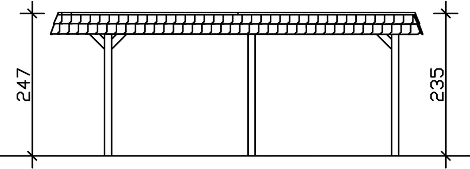 Skanholz Einzelcarport »Wendland«, Holz, 341 cm, Anthrazit, schwarze Blende
