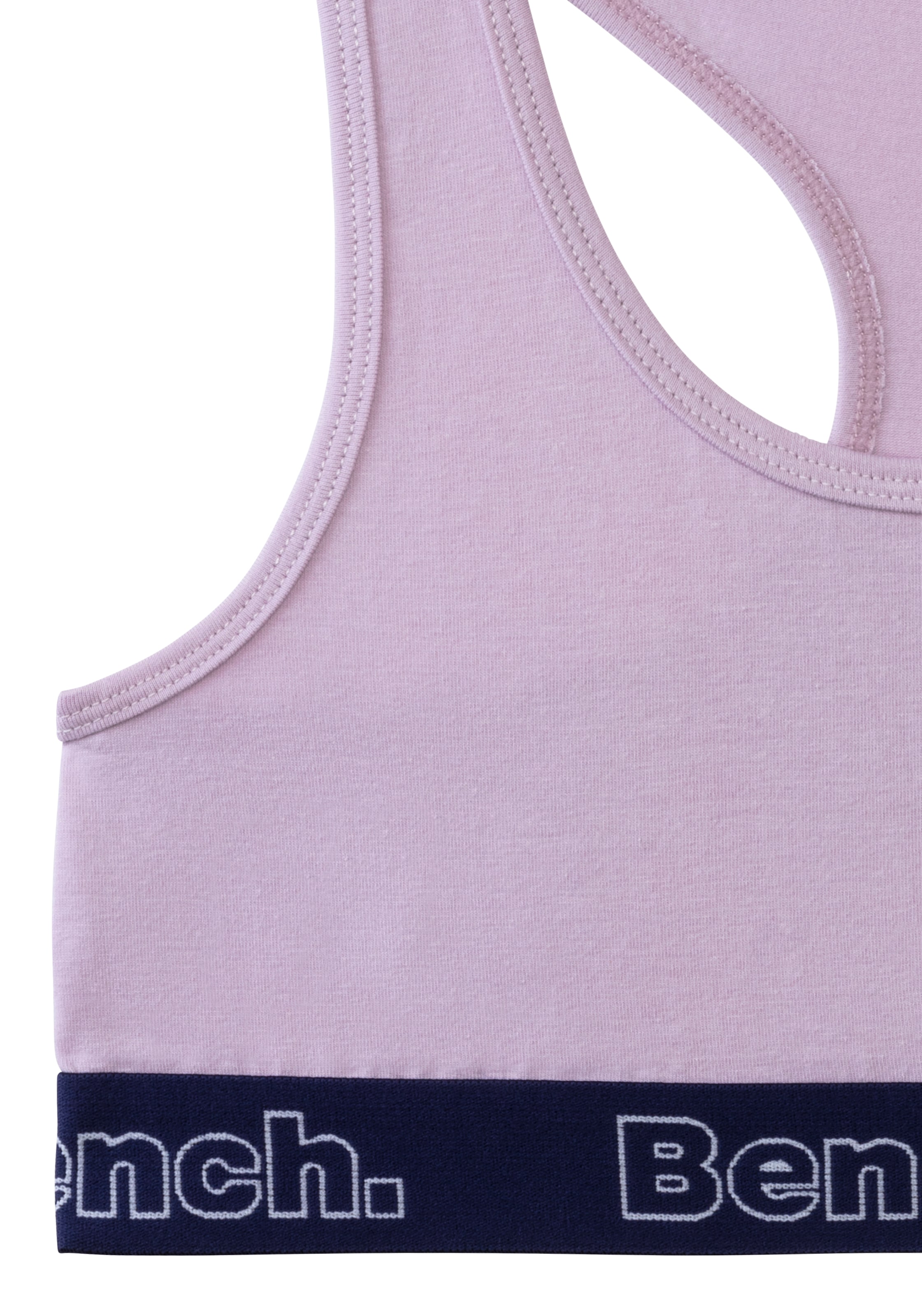 Bench. Bustier Packung, 3 mit kontrastfarbigem Bündchen und Racerback