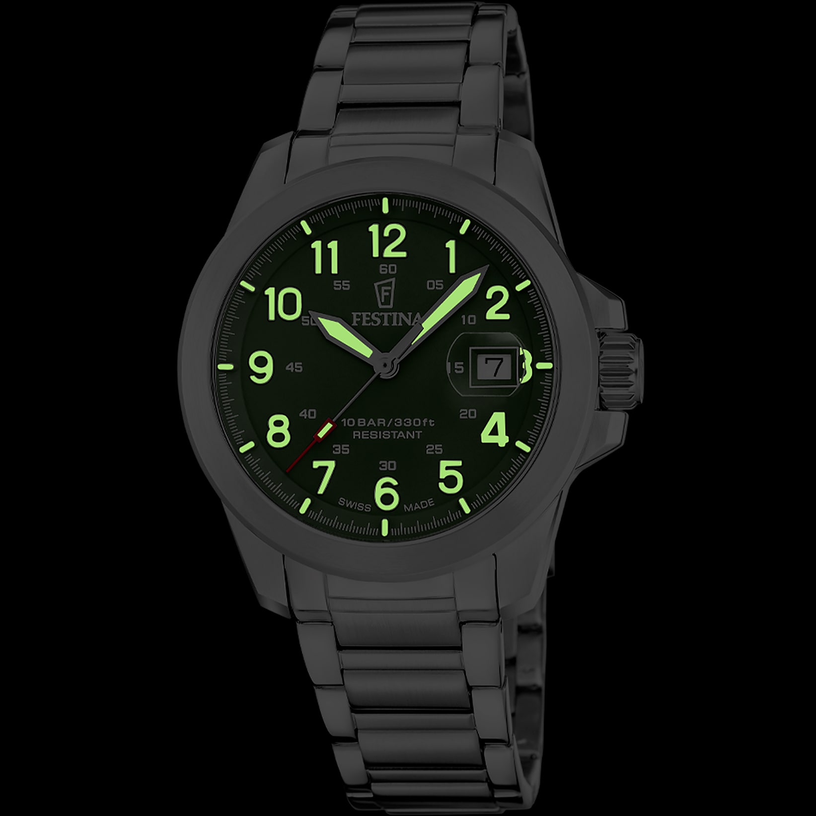 Festina Quarzuhr »Field Watches« Armbanduhr, Herrenuhr, Swiss Made, Edelstahlarmband