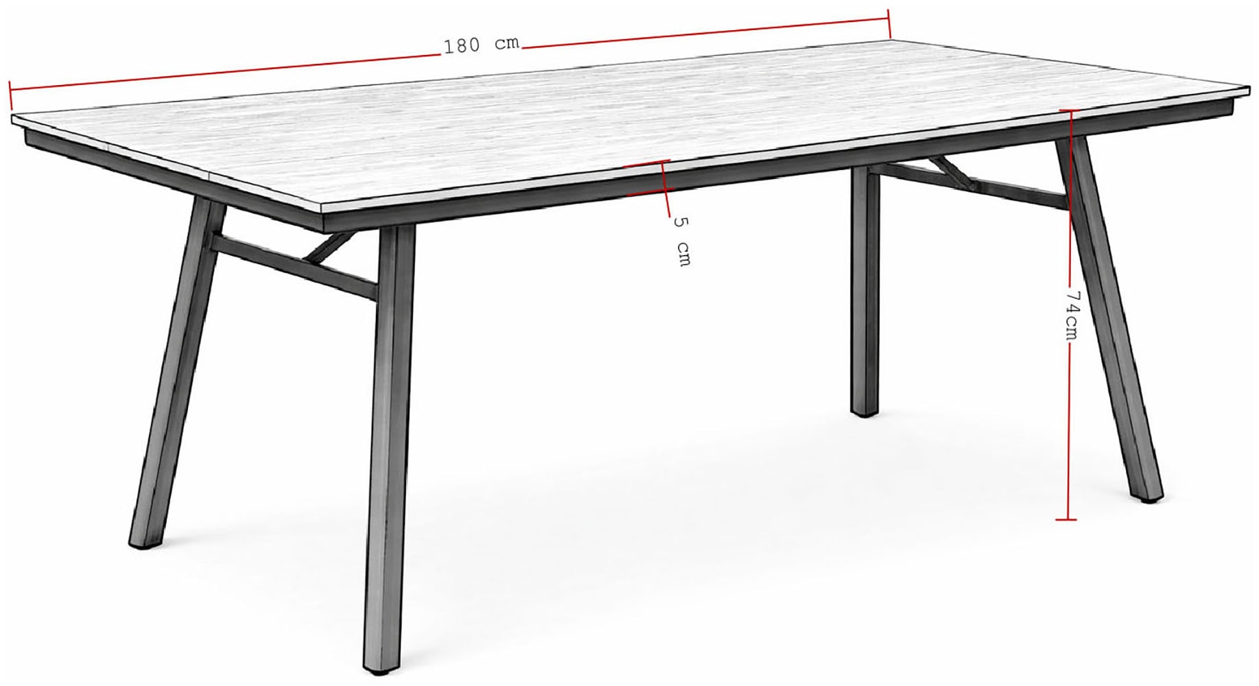 Destiny Garten-Essgruppe »LIMONE SAN MARINO« Set, 5 tlg. Essgruppe 4 Se + Tisch RE 180x90cm anth.