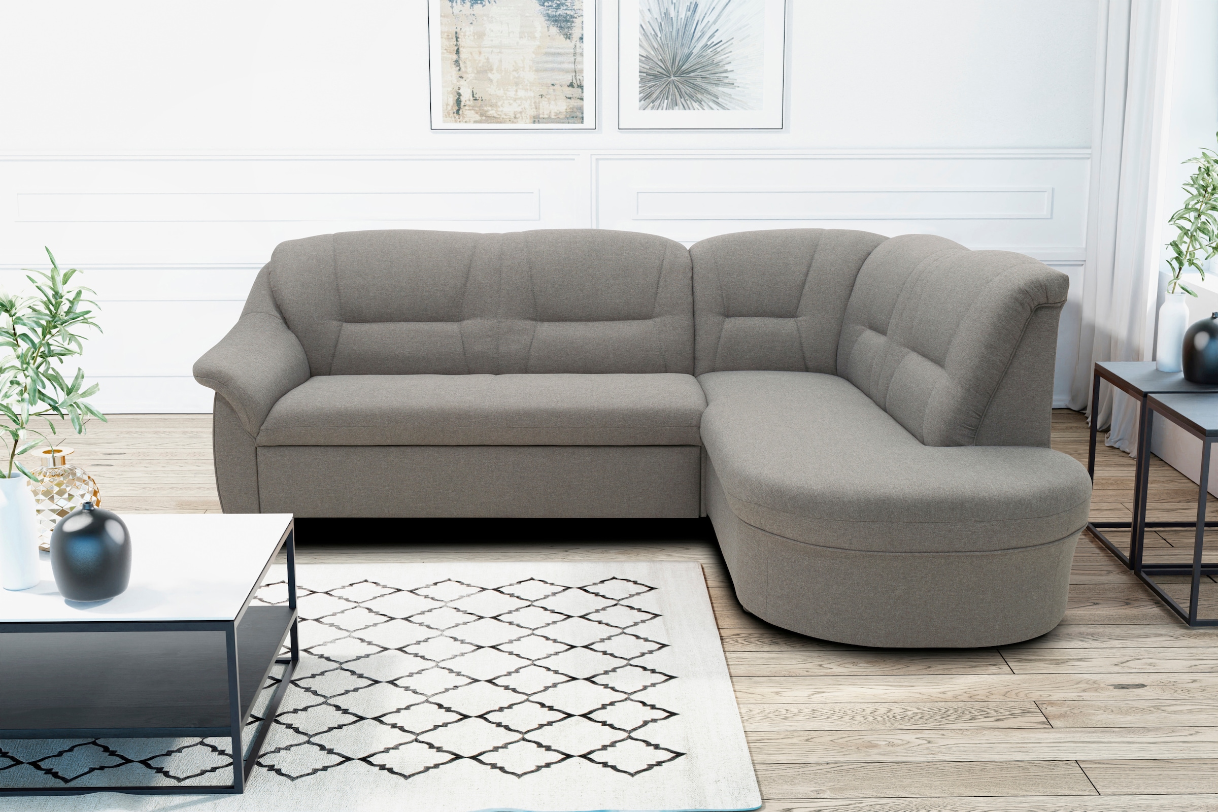 DOMO collection Ecksofa »Faenza für kleine Räume, Stellmaße 232,176cm, komf günstig online kaufen