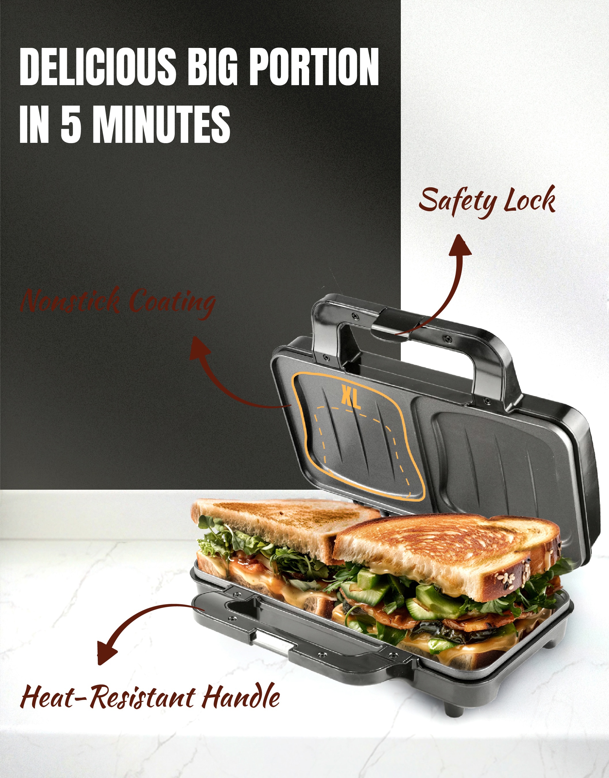 bestron Sandwichmaker »ASM92XLZ«, 900 W