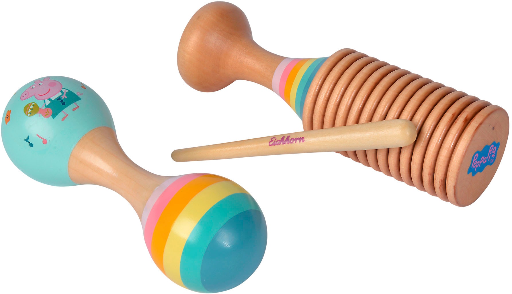 Spielzeug-Musikinstrument »Peppa Pig Maraca und Ratsche Set«