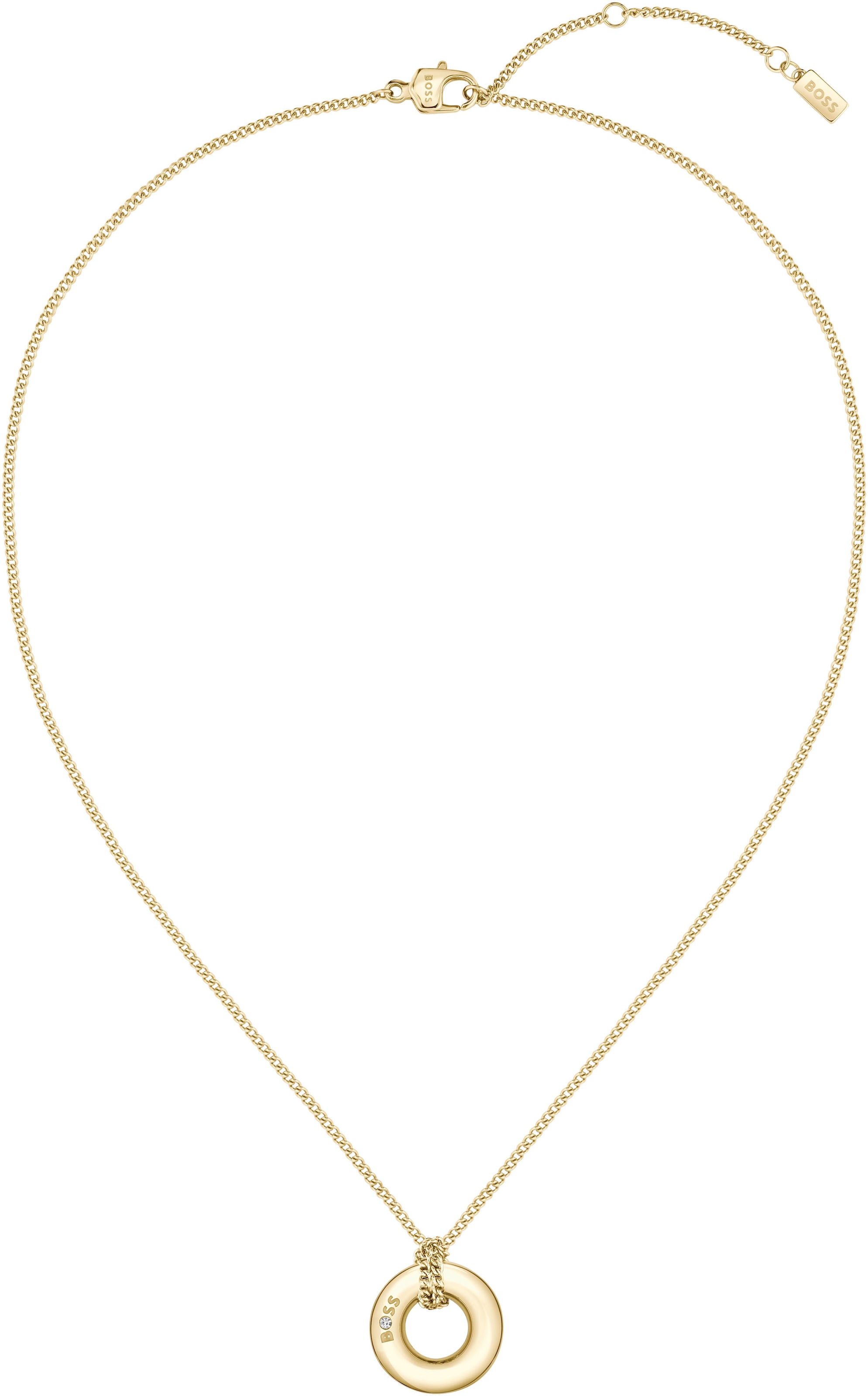 BOSS Kette mit Anhänger »LIVE, Kreis, 1580683, 1580684«, mit Preciosa Crystal