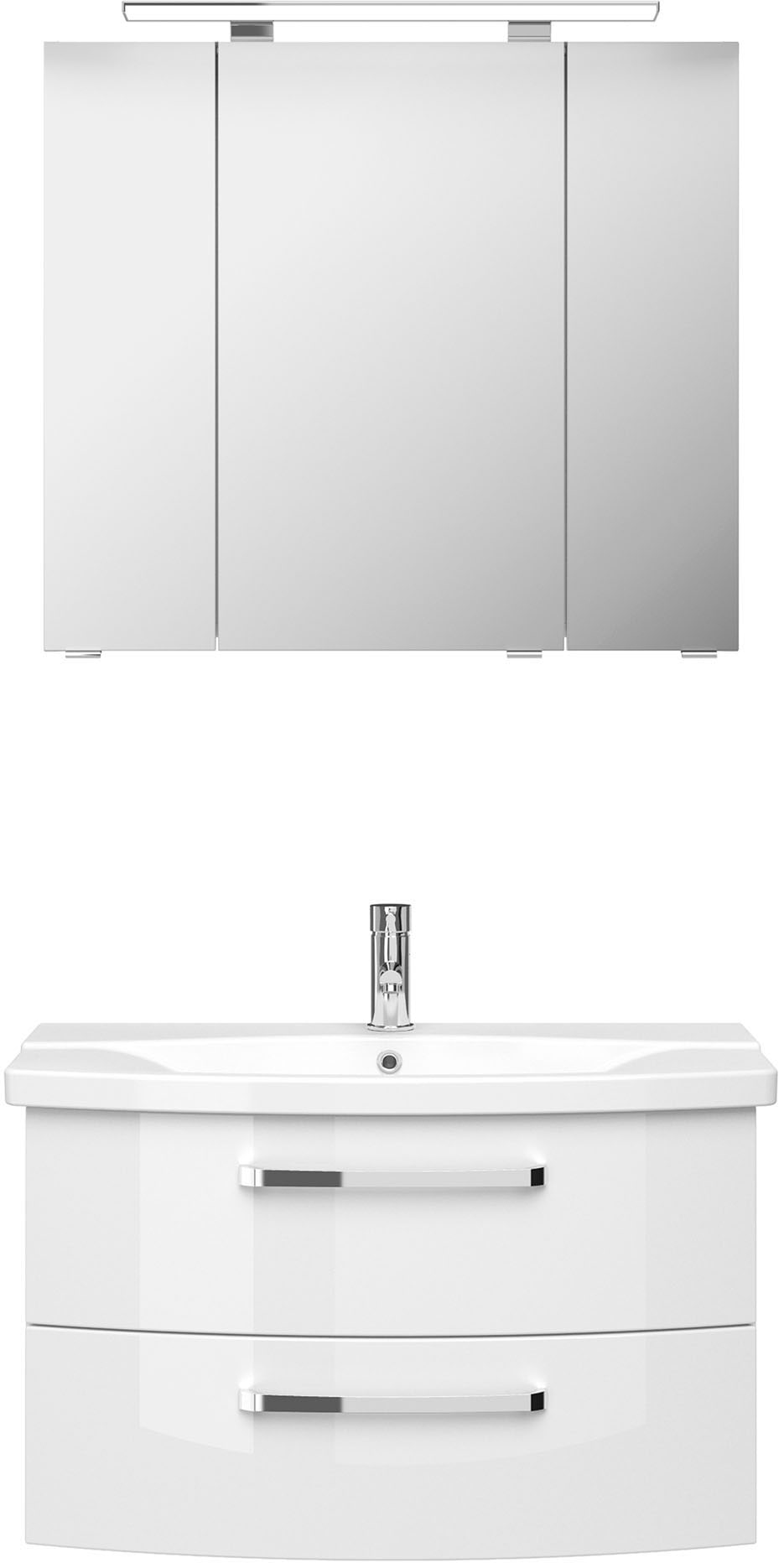 Saphir Badmöbel-Set »Serie 4010 2-teilig Keramik-Waschtisch mit LED-Spiegel günstig online kaufen