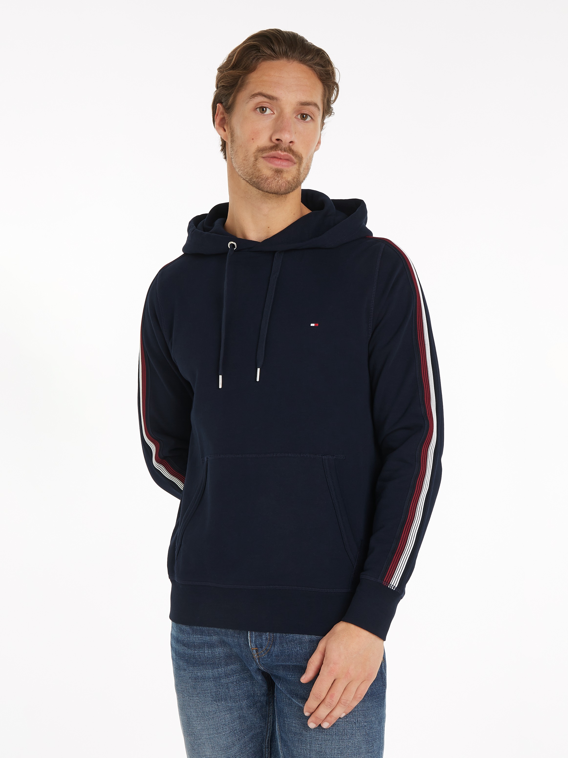 Tommy Hilfiger Kapuzensweatshirt »GLOBAL STRIPE TAPE HOODY«, Tape mit Streifen in Tommy Farben an Ärmeln