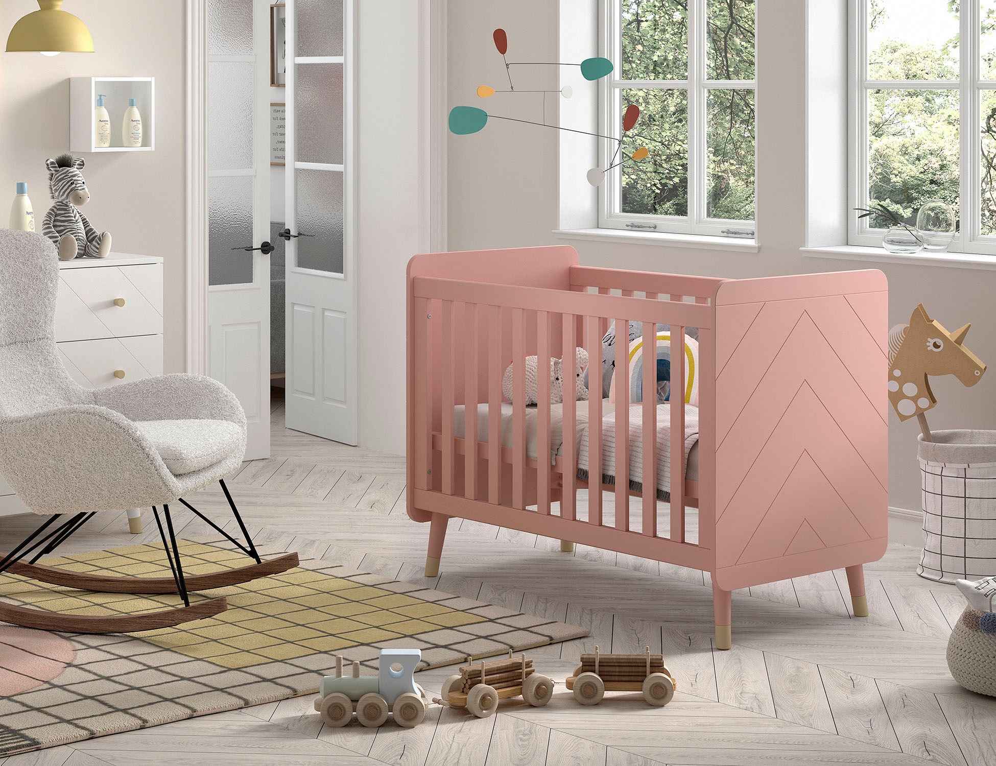 Vipack Kinderbett "Billy, Babybett 60/120 cm, 3-fach verstellbarer Lattenro günstig online kaufen