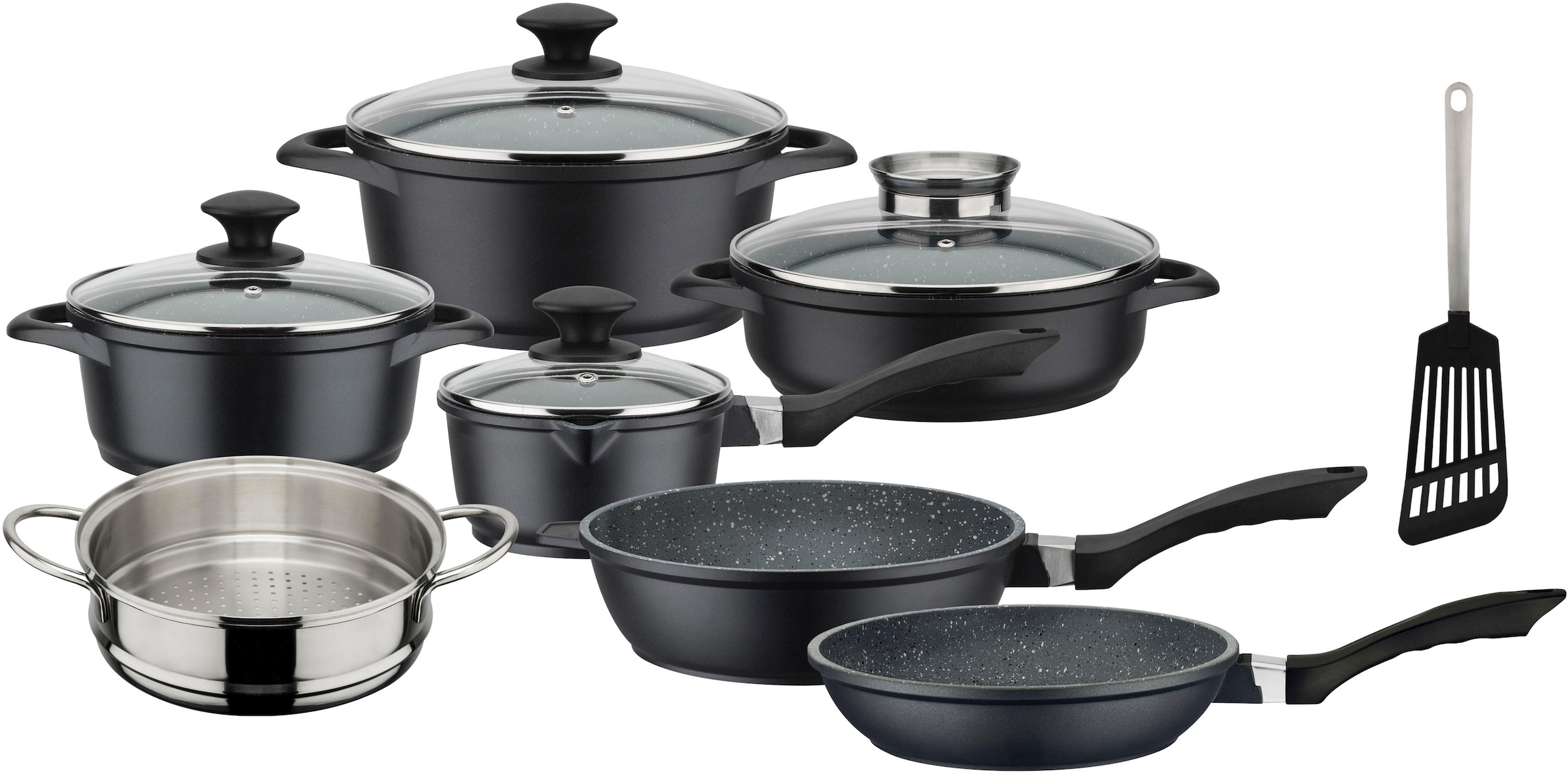 GSW Topf-Set »Gourmet Granit« Set, Kochtopf 20/24, Stieltopf 16, Pfanne 20/ günstig online kaufen