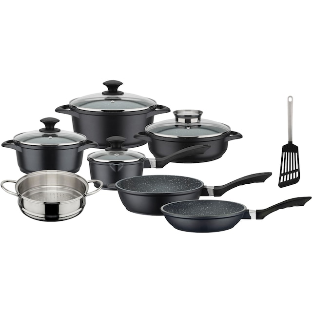 GSW Topf-Set »Gourmet Granit«, Aluminiumguss, (Set, 12 tlg.), Induktion auf  Rechnung bestellen