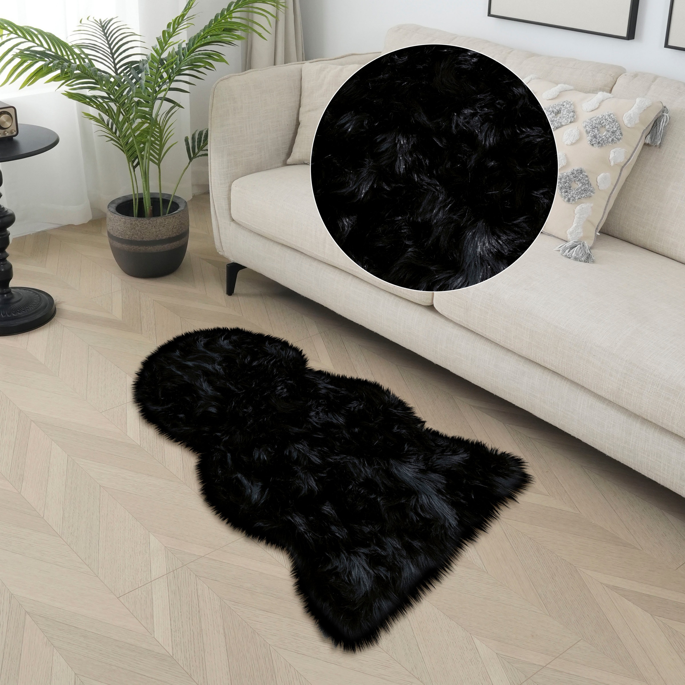 my home Hochflor-Teppich »Kalua, verschiedene Formen« rechteckig 60 mm Höhe günstig online kaufen